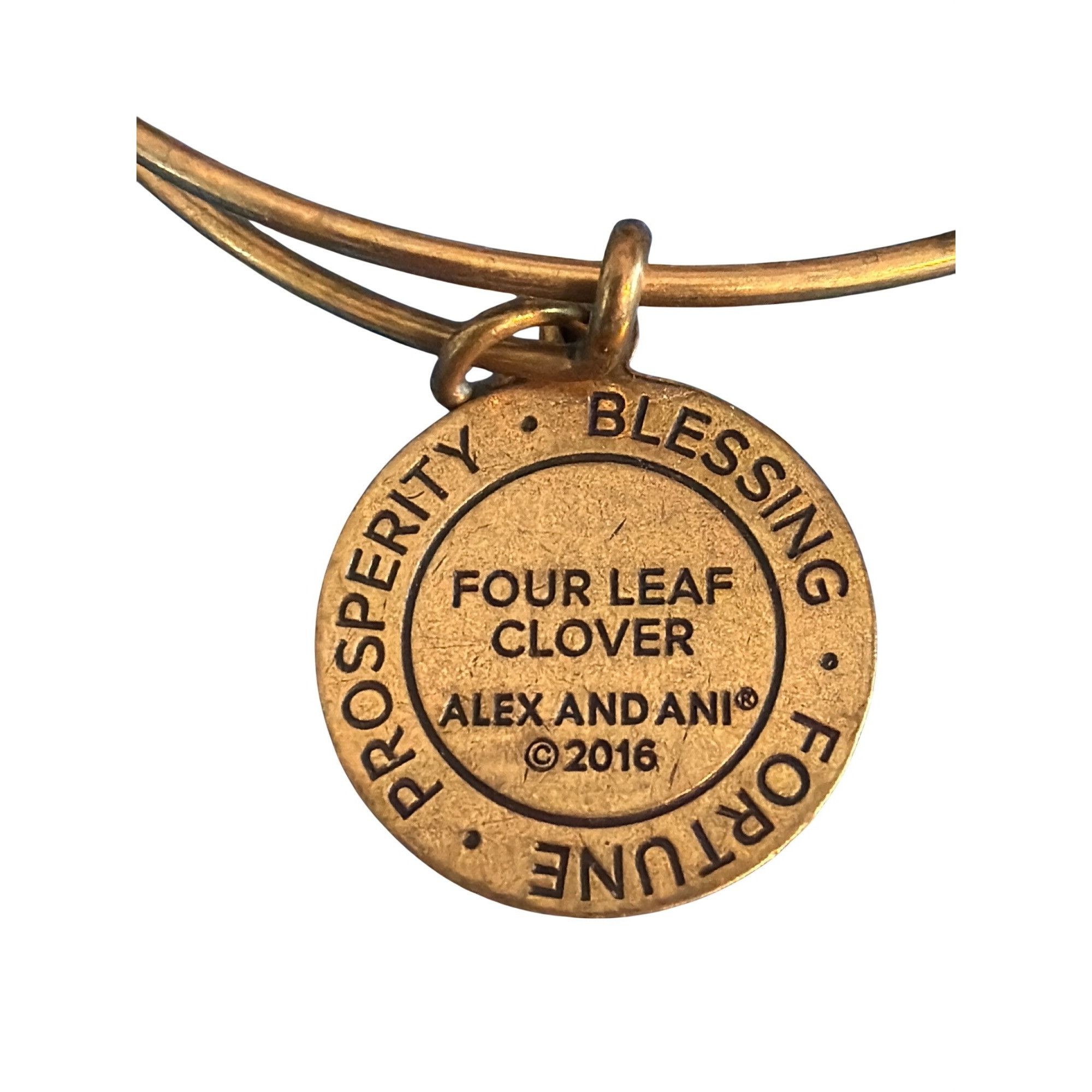 Other Four Leaf Clover Charm Bracelet Alex And Ani Gold Tone Slide Size ONE SIZE - 4 Thumbnail
