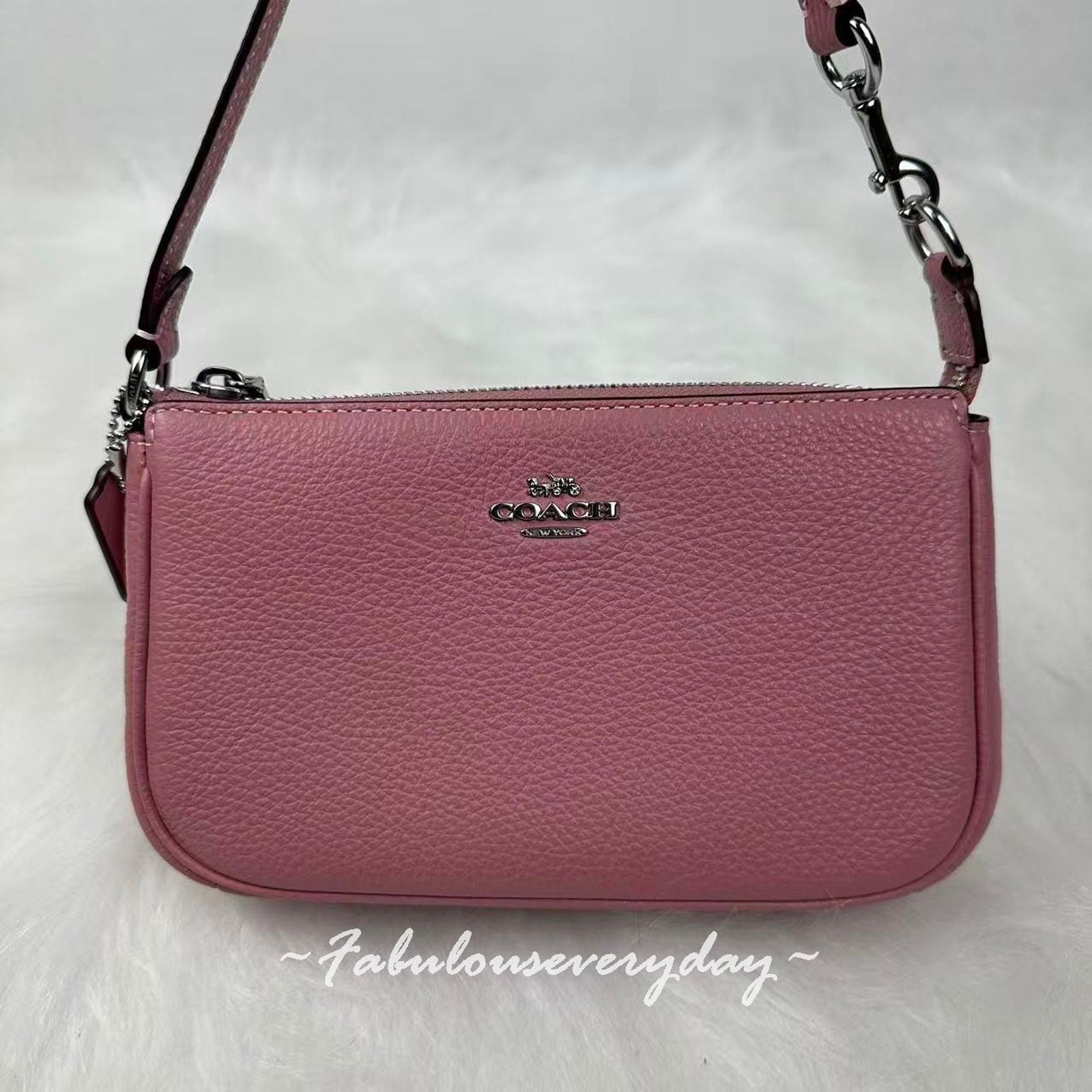 Coach Coach Nolita 19 Wristlet Handbag Clutch Leather Dusty Pink Size ONE SIZE - 2 Thumbnail