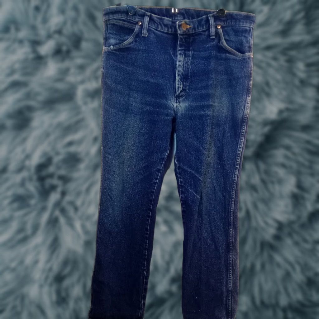 Wrangler VINTAGE Wrangler 947STR Jeans Denim Straight 36x30 98% cotton 2% spandex Blue Men Regular Inseam 30 Pockets Cowboy XL 2 Size US 36 / EU 52 - 1 Thumbnail