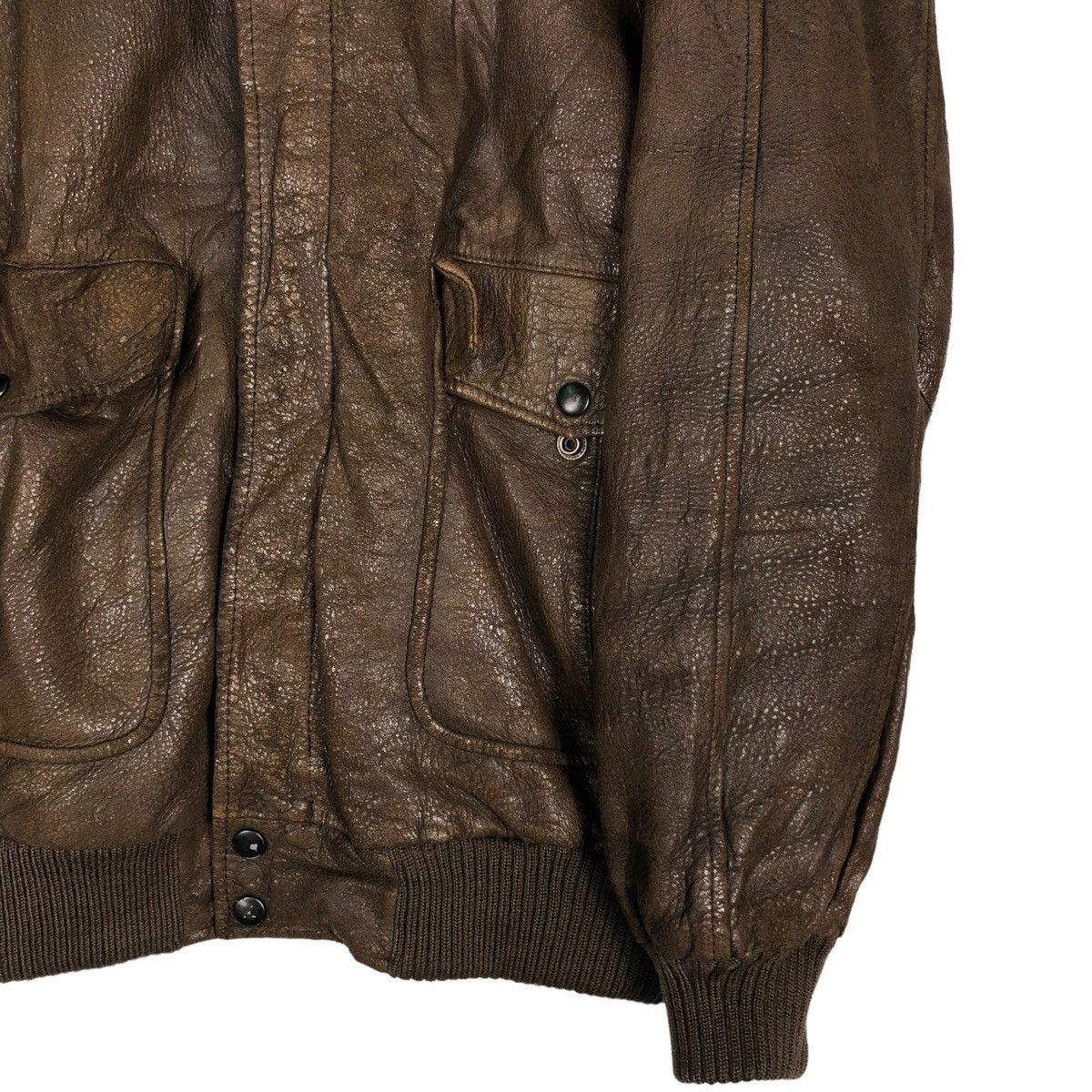 Japanese Brand 🔥VINTAGE FLY LEATHER JACKET MILITARY PIERRE BONEE USA Size US L / EU 52-54 / 3 - 7 Thumbnail