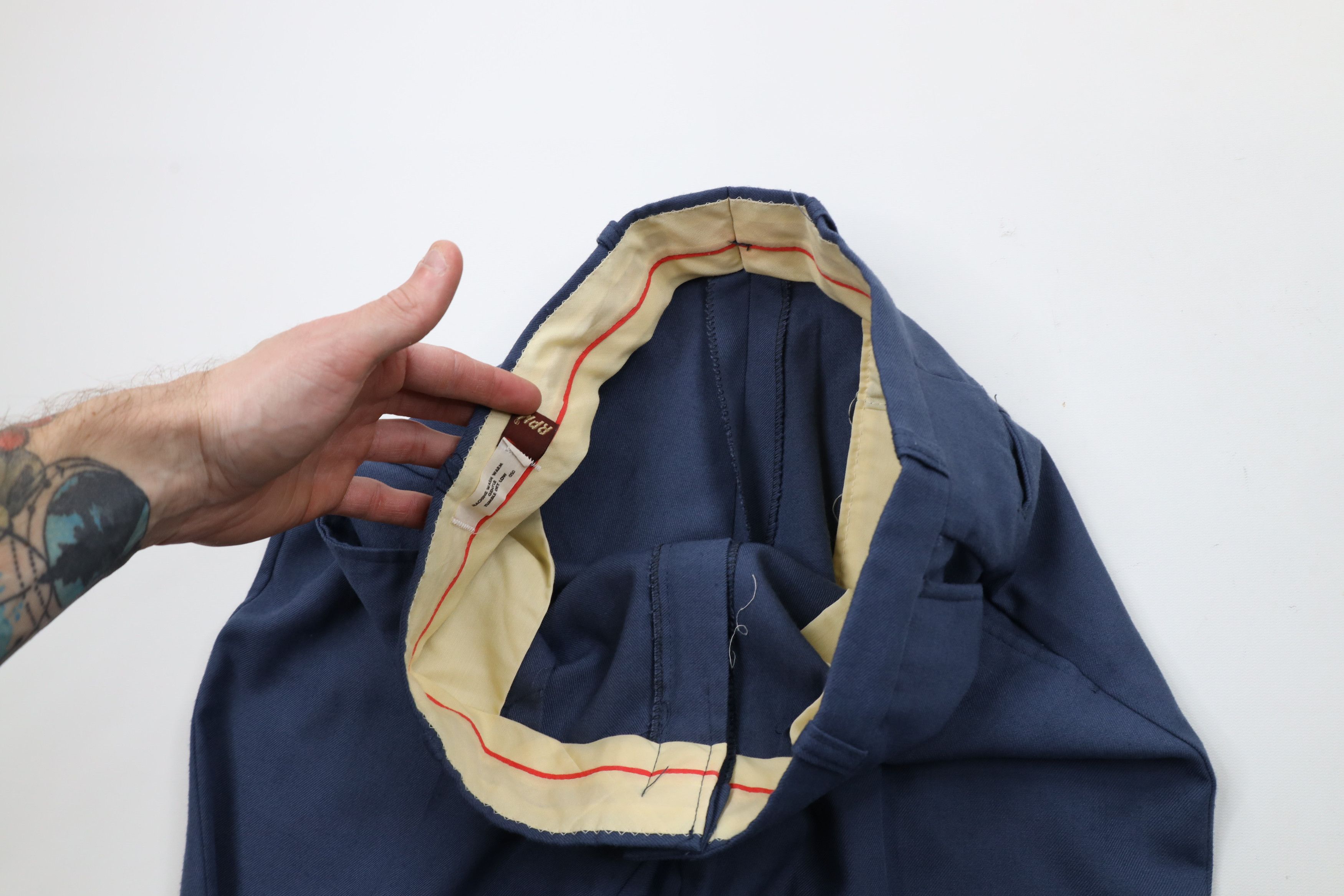 Vintage Vintage 60s Streetwear Wool Blend Knit Chinos Trousers Pants Size US 32 / EU 48 - 7 Thumbnail