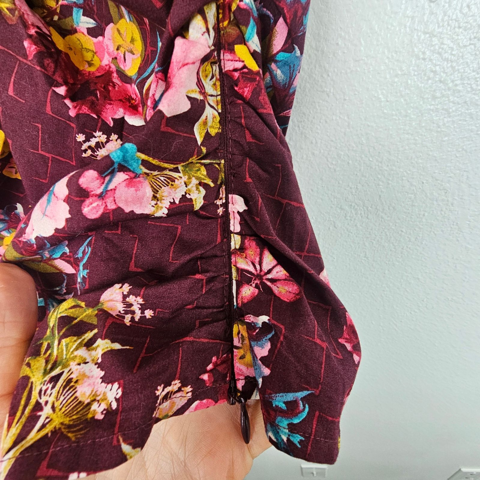 White House Black Market White House Black Market Womens Floral Ruched Front Poplin M Size M / US 6-8 / IT 42-44 - 8 Thumbnail