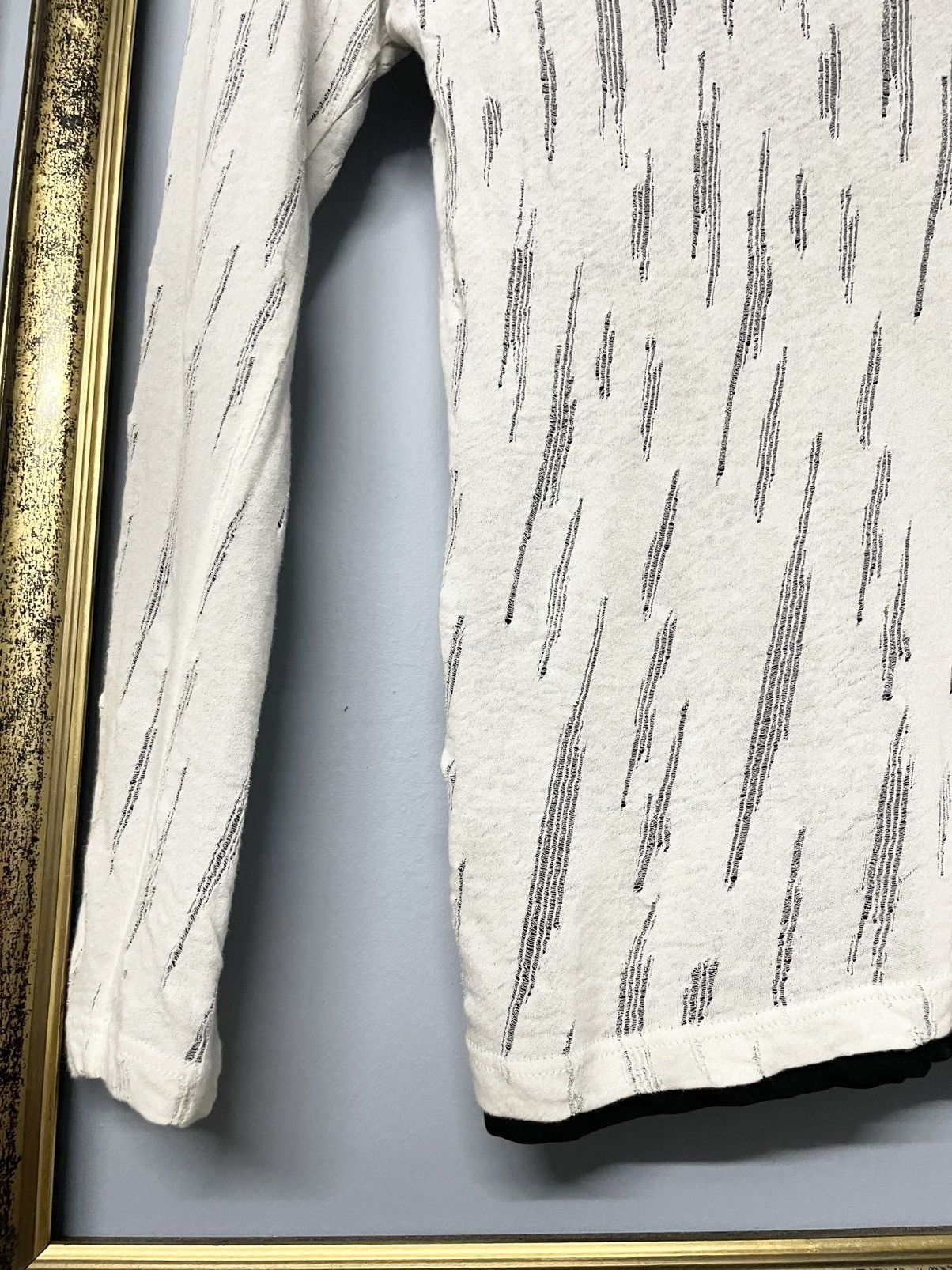 Yohji Yamamoto Vintage Yohji Yamamoto Distressed Pattern Thin Longsleeve Size US M / EU 48-50 / 2 - 5 Thumbnail