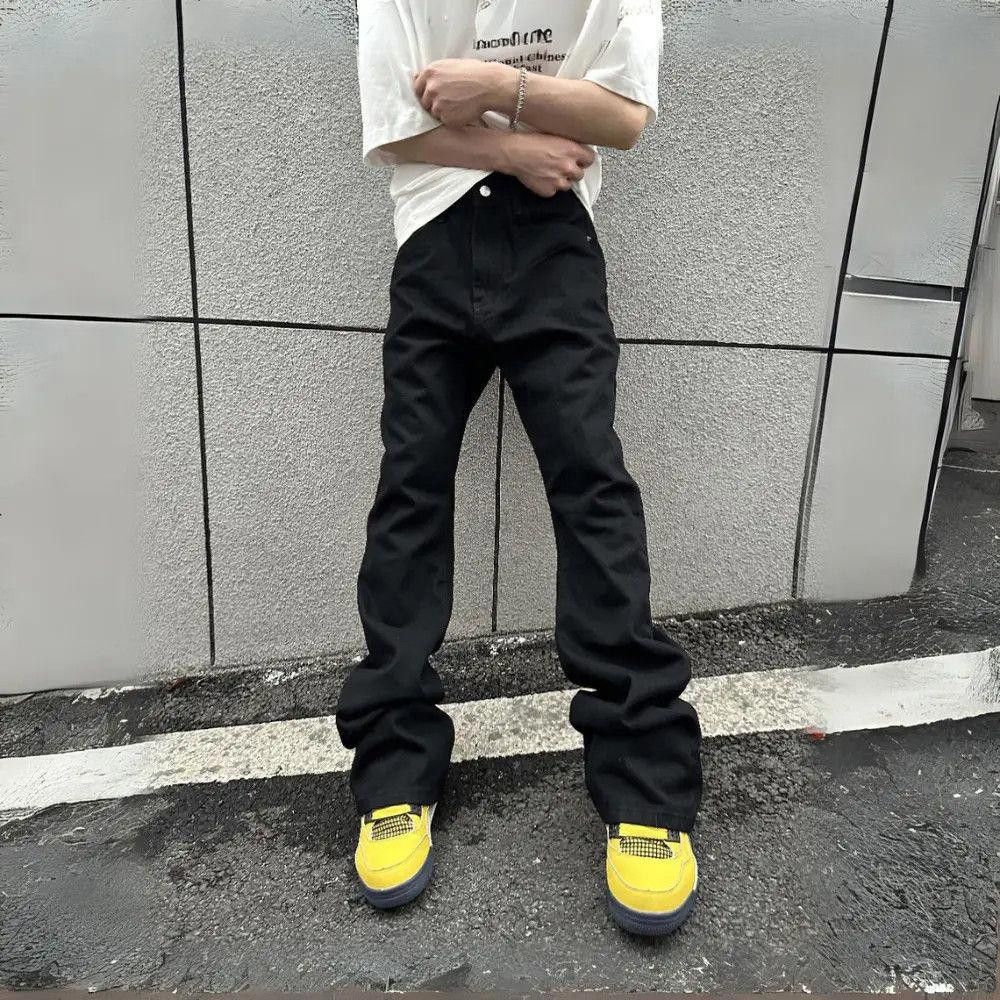 Other Black Stacked Flared Denim Jeans Size US 32 / EU 48 - 2 Thumbnail