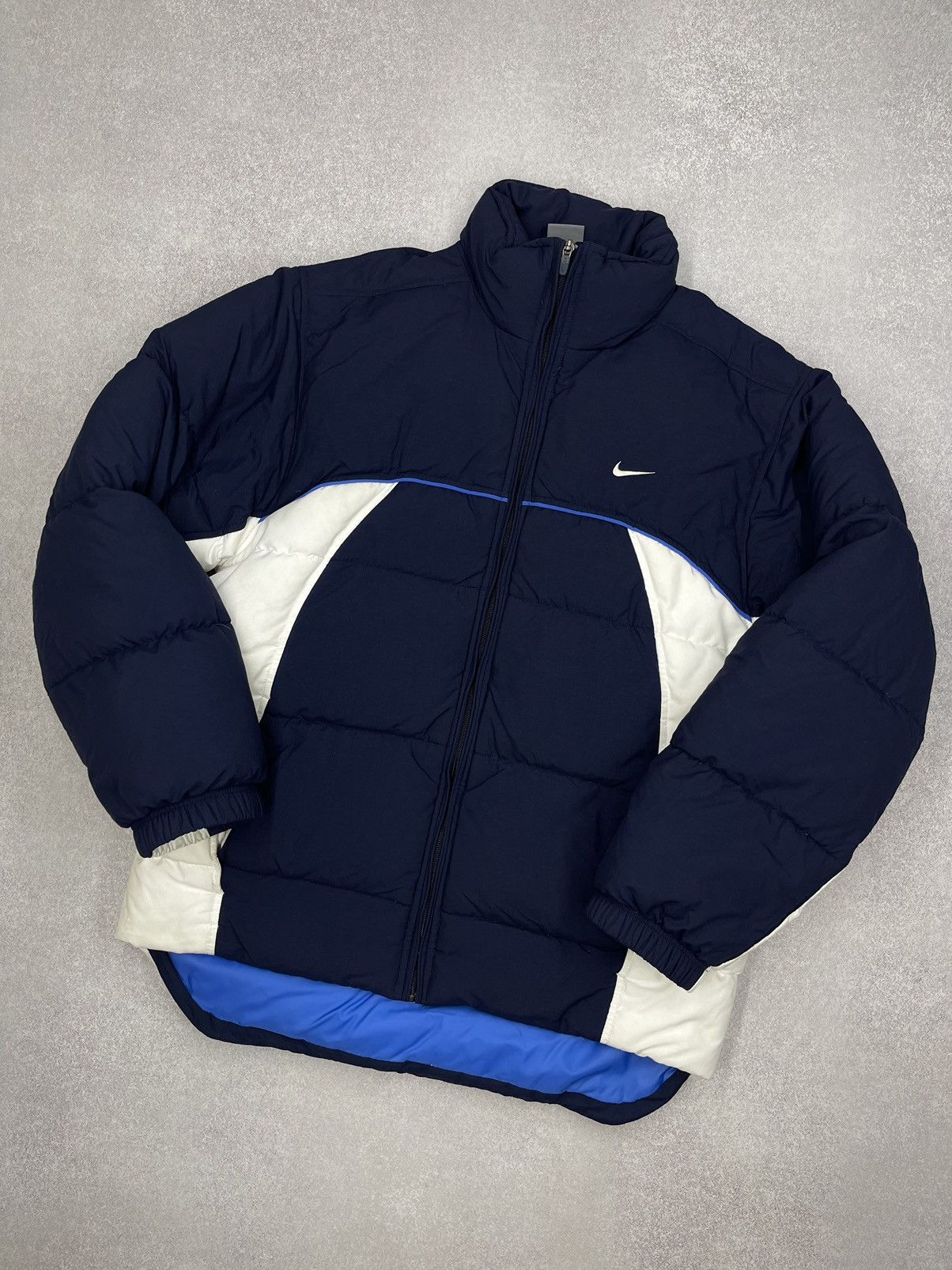 Vintage Nike Nylon Down Jacket Big Logo Swoosh Y2K ACG TN
