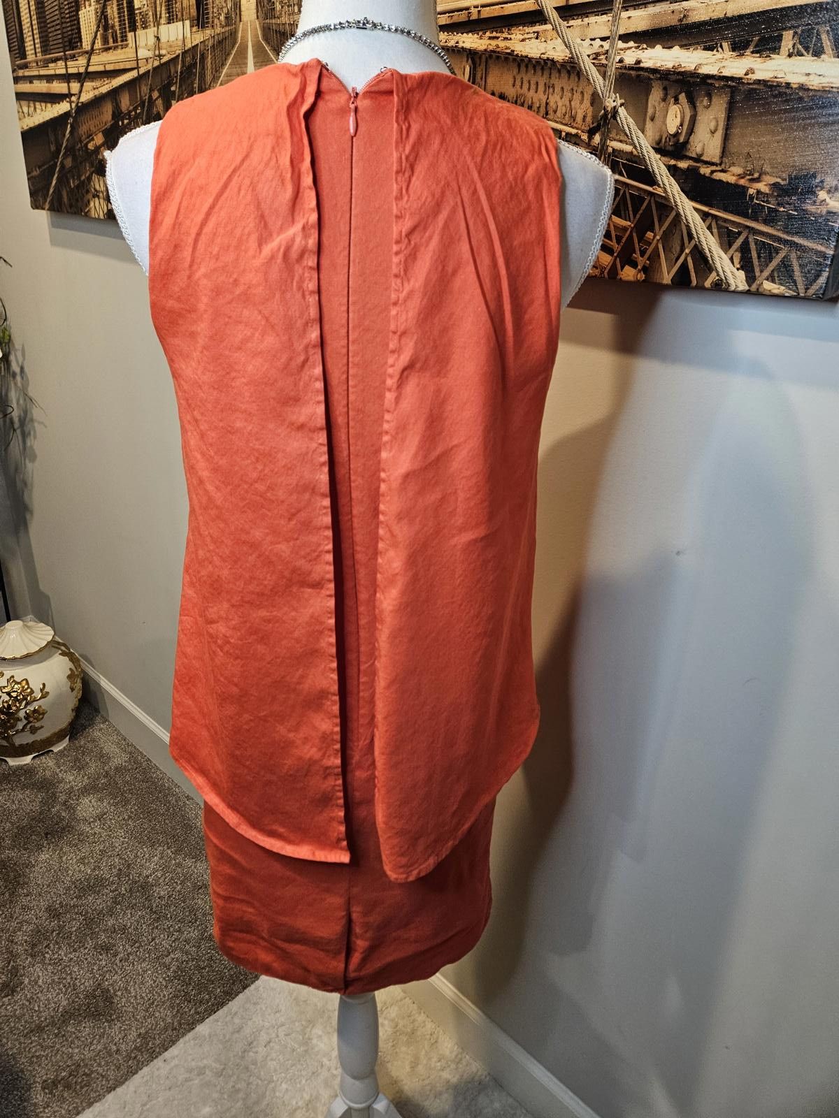 Designer Antonio Melani Women's Stylish Orange Dress Size S / US 4 / IT 40 - 3 Thumbnail