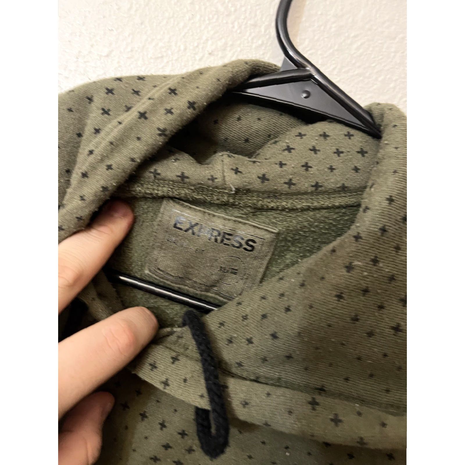 Express Express Hoodie Men’s - XL - Green/Black Pattern Pullover Hoodie/Express Shirt? Size US XL / EU 56 / 4 - 3 Thumbnail