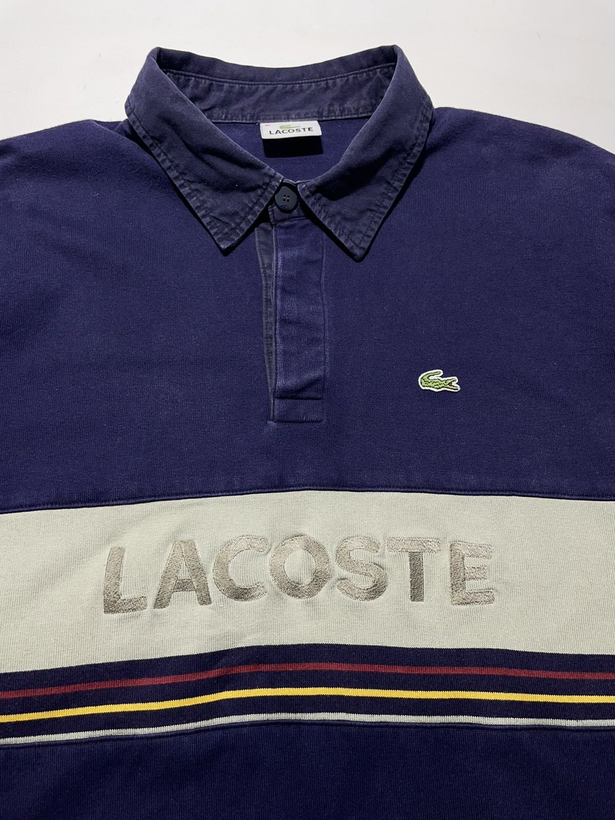 Lacoste Vintage Lacoste Big Logo Polo Longsleeve Size US XL / EU 56 / 4 - 4 Thumbnail