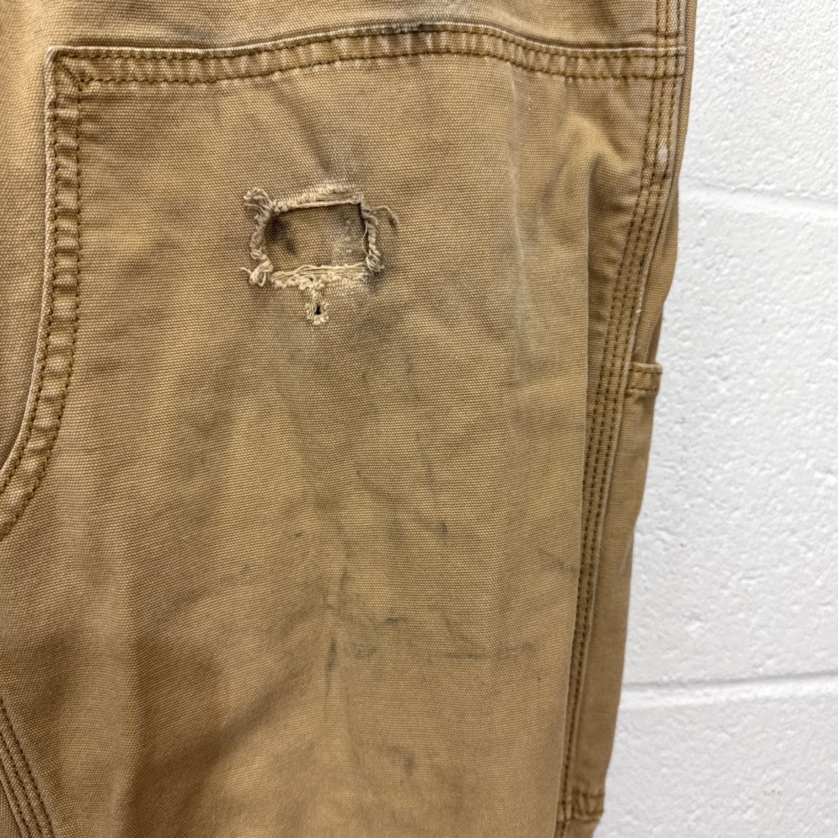 Carhartt Carhartt Rugged Flex Canvas Pants Mens 31x34 Brown Relaxed Fit Double Knee Stretch Workwear Size US 31 - 6 Thumbnail