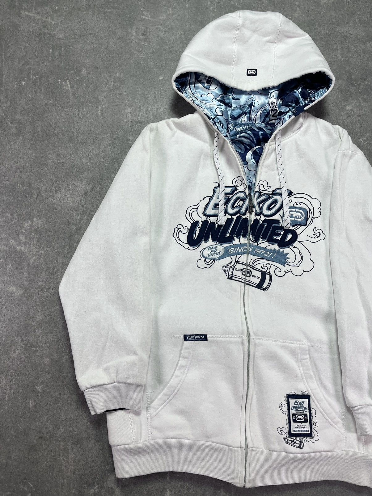 Ecko Unltd. 00s Ecko Unltd. Reversible AOP Printed Baggy Zip Hoodie XXL Size US XXL / EU 58 / 5 - 5 Thumbnail