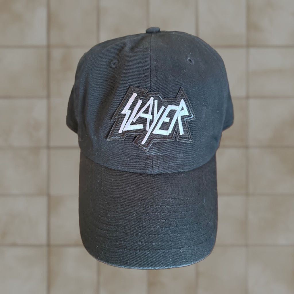 Vintage Slayer Cap Metal Band Adjustable Strapback Black Slayer Hat Hat Size ONE SIZE - 1 Thumbnail