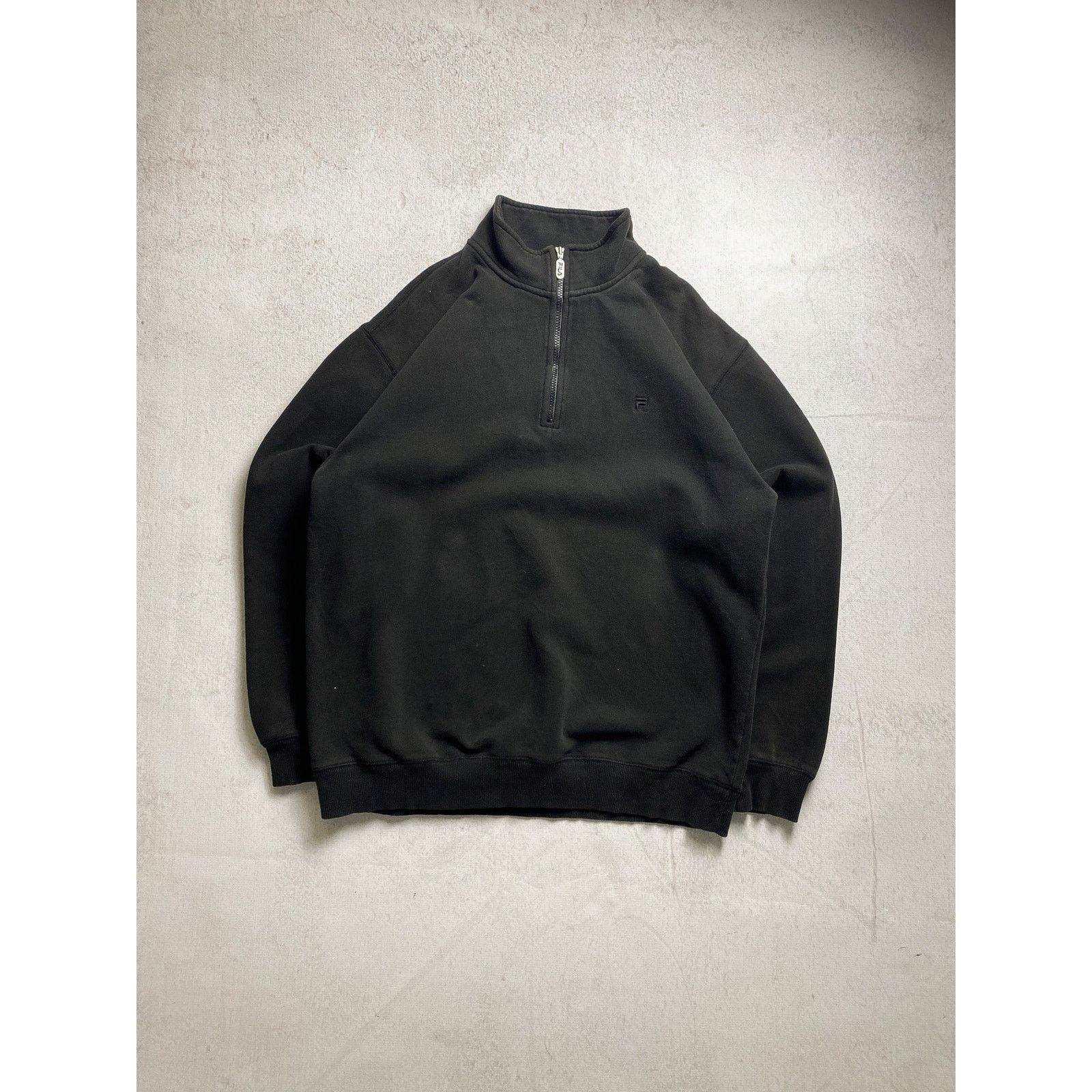 Fila Vintage 90s Fila Black 1/4 Zip Sweatshirt - Women's XL Size XL / US 12-14 / IT 48-50 - 1 Thumbnail
