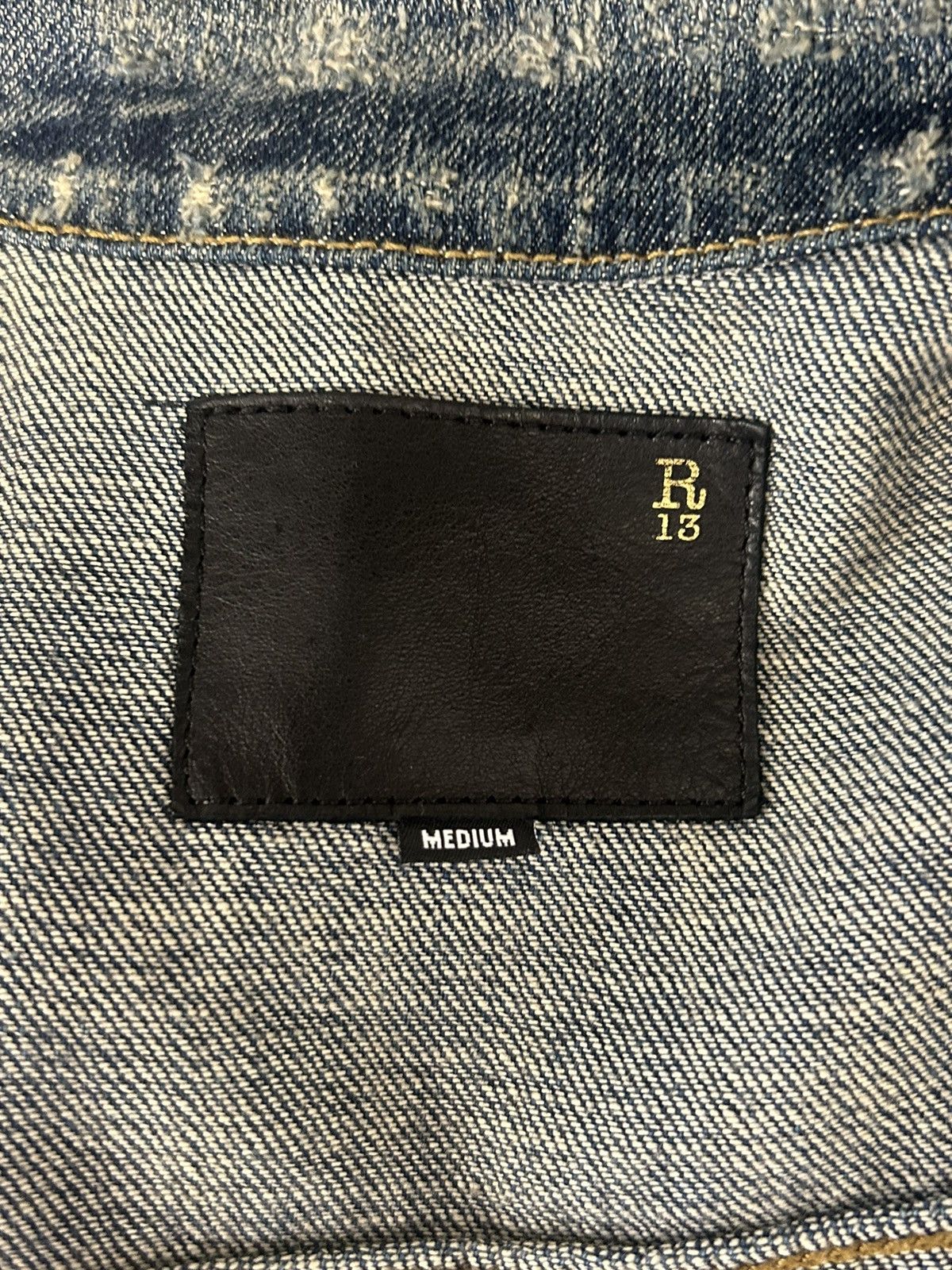 R13 Faded treated Denim jacket Size US M / EU 48-50 / 2 - 6 Thumbnail
