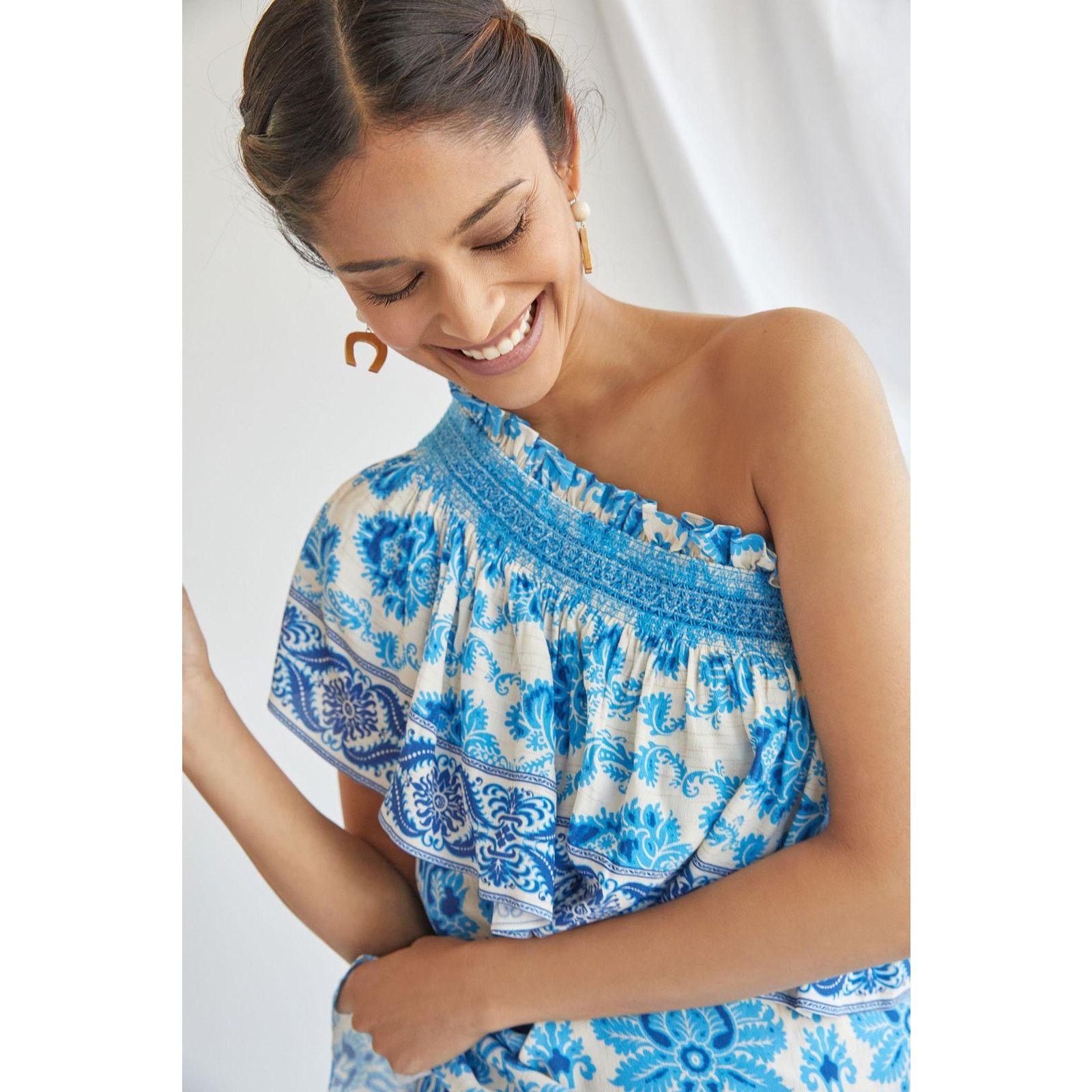 Anthropologie New Plenty by Tracy Reese Ruffled One-Shoulder Blouse Size XXL / US 16-18 / IT 52-54 - 5 Thumbnail