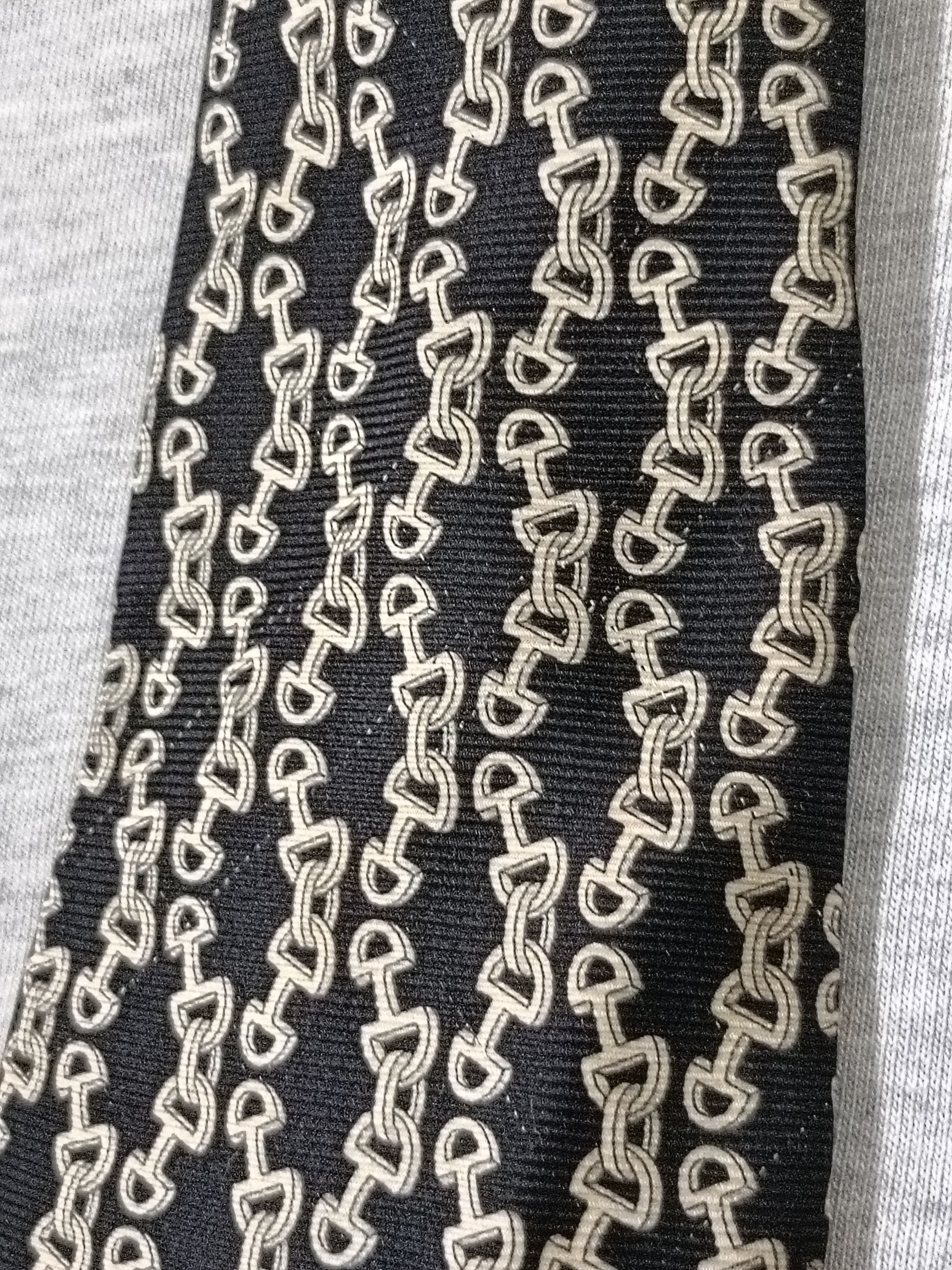 Celine Celine horse bit chain link silk tie Size ONE SIZE - 3 Thumbnail