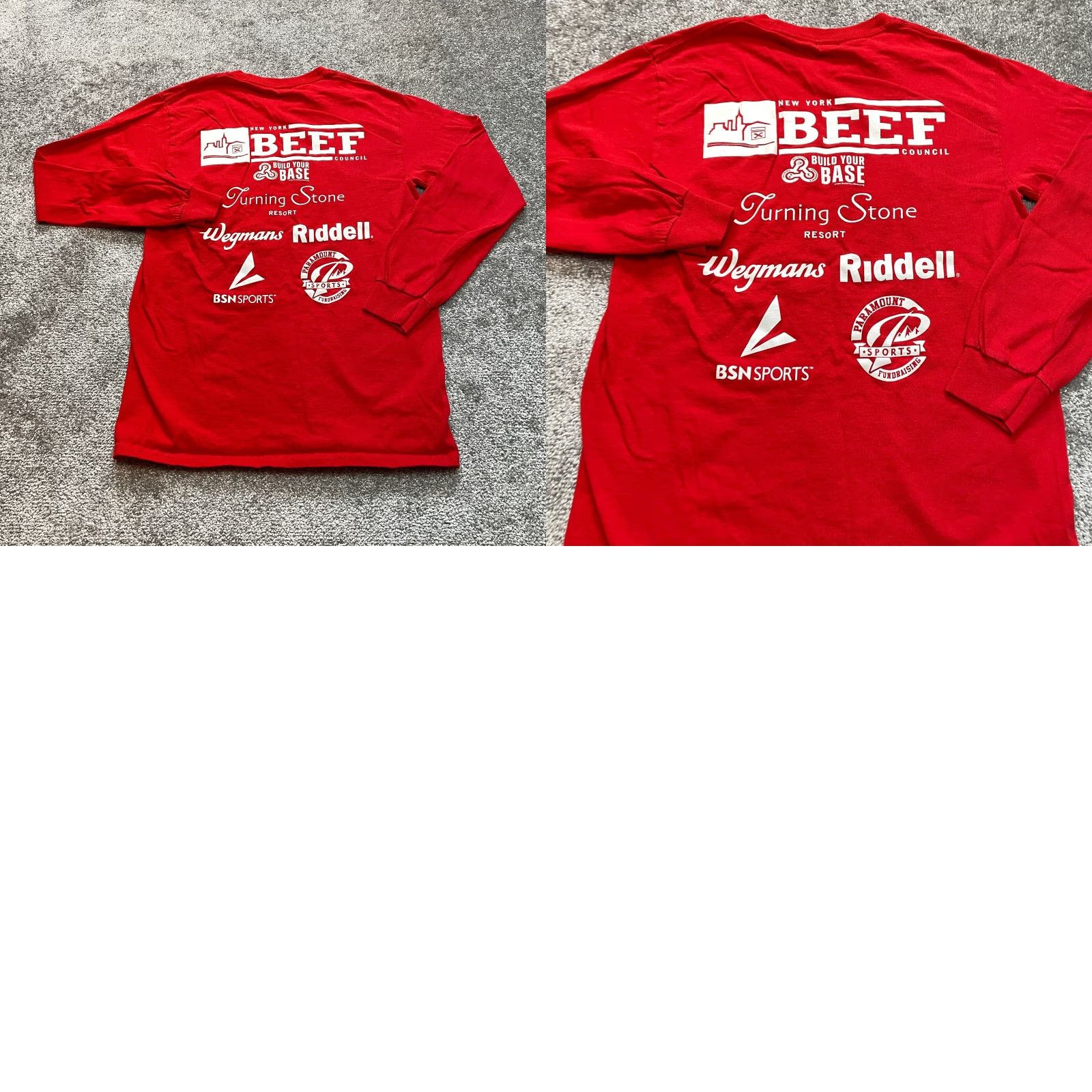 Gildan Gildan Heavy Cotton Shirt Adult Small Red Long Sleeve NYS HS Football Logo Vintage? Size US S / EU 44-46 / 1 - 8 Thumbnail