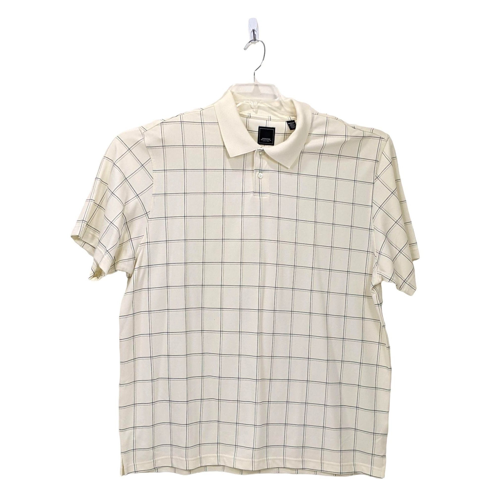 Other Arrow Mens White Checkered Polo Shirt XXL Cotton/Polyester B Size US XXL / EU 58 / 5 - 2 Thumbnail