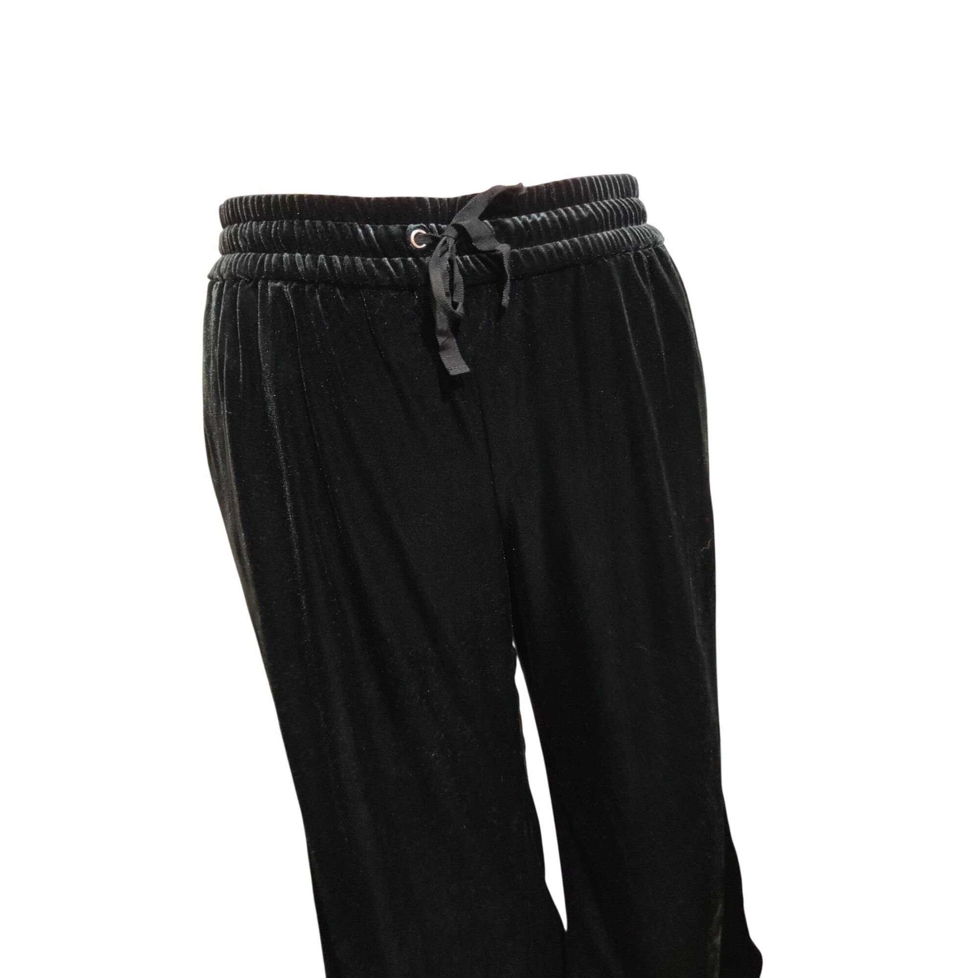 Other Simply Vera Vera Wang L Womens Pants Black Velour Wide Leg C Size 34" / US 12 / IT 48 - 3 Thumbnail