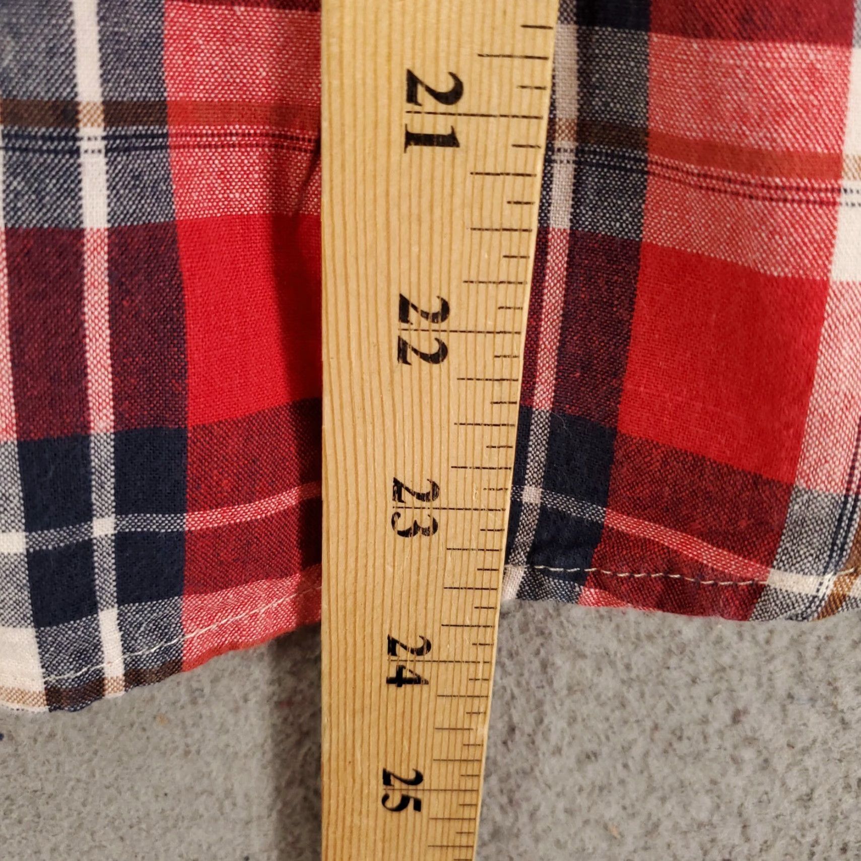 Vintage Rock Roll N Soul Shirt Mens Small Plaid Floral Snap Cuff Trim Cowboy Western Pocketed Red Cotton Blend Button-Up Size US S / EU 44-46 / 1 - 2 Thumbnail