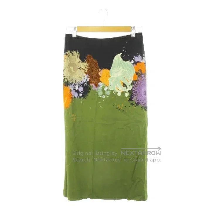 Dries Van Noten Dries Van Noten Floral Silk Midi Skirt Size 35" - 2 Thumbnail