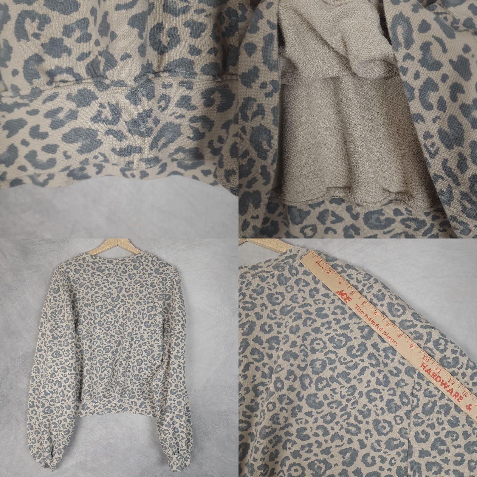 Zara Zara Sweatshirt Womens L Beige Leopard Print Pullover Knit Crew Neck Casual All Seasons Relaxed Fit Wool? No, Cotton, Polyester Size L / US 10 / IT 46 - 9 Thumbnail