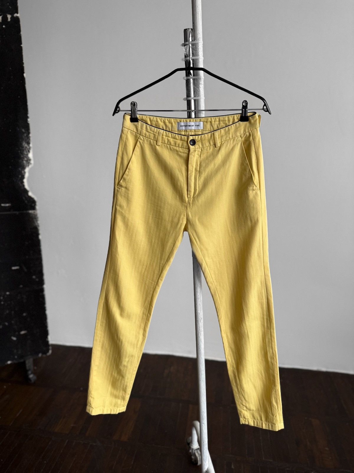 Department Five Straight Fit Cotton Linen Chino Trousers