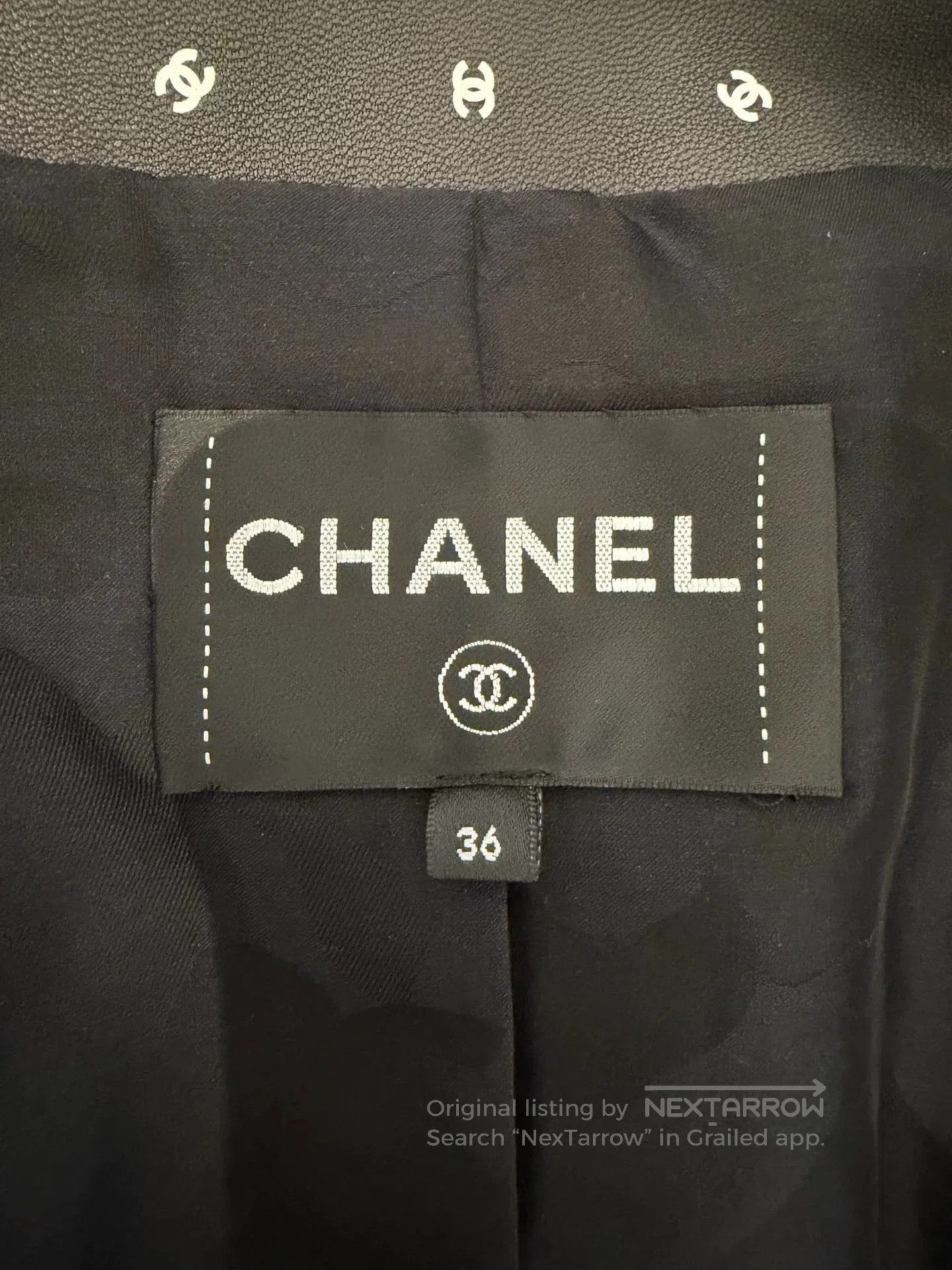 Chanel Chanel 22C Black Logo Leather Jacket. Size US XS / EU 42 / 0 - 3 Thumbnail