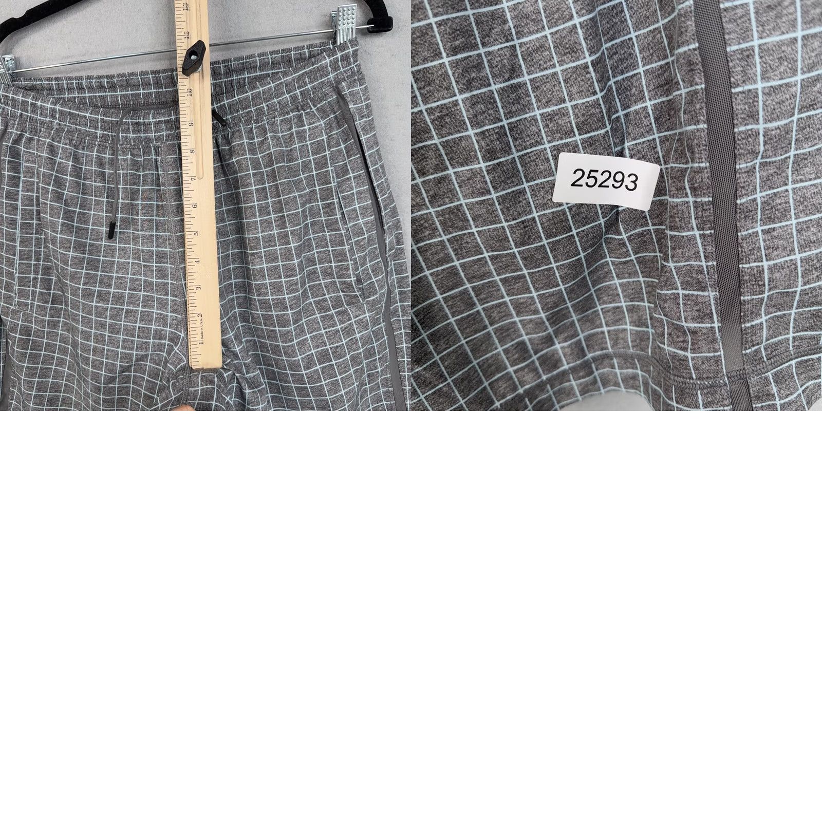 Lululemon Lululemon Shorts Mens Medium Gray Windowpane Running Athletic Lined Gym Training Size US 31 - 9 Thumbnail