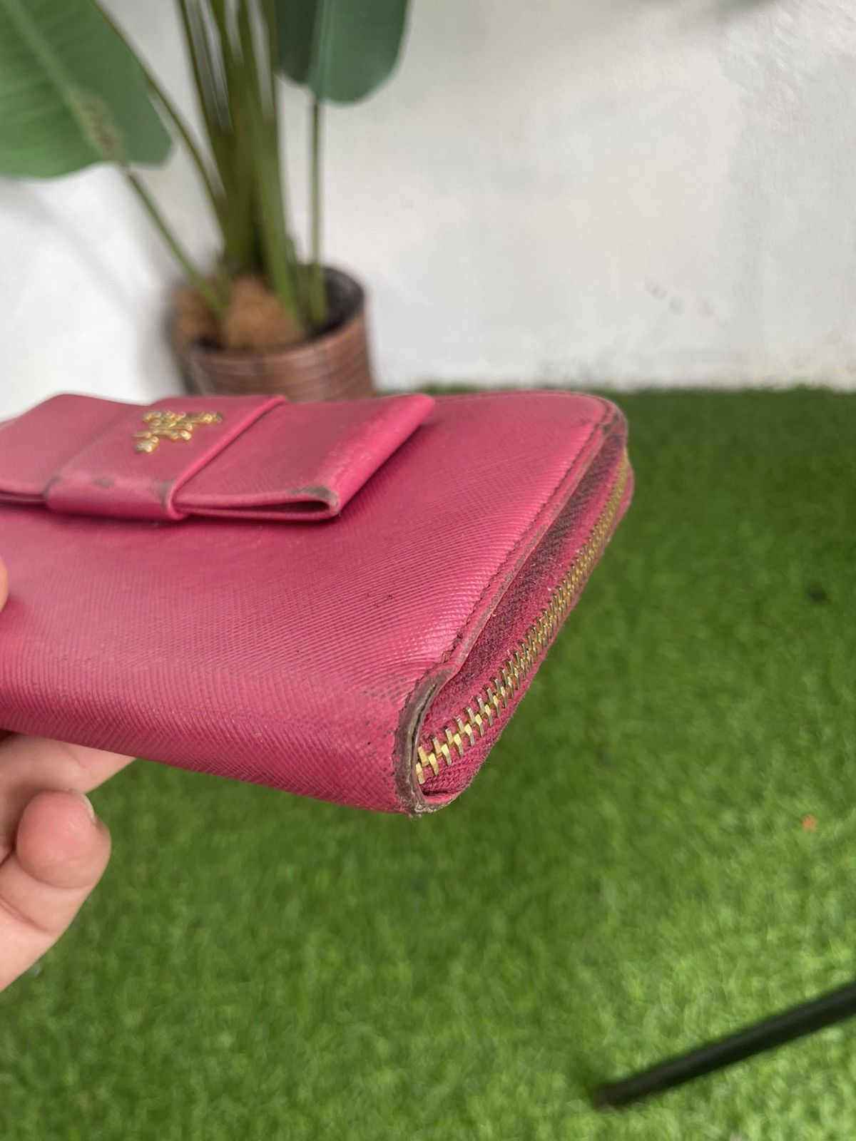 Prada PRADA Zip Around Long Wallet Fiocco Ribbon Saffiano Leather Size ONE SIZE - 6 Thumbnail