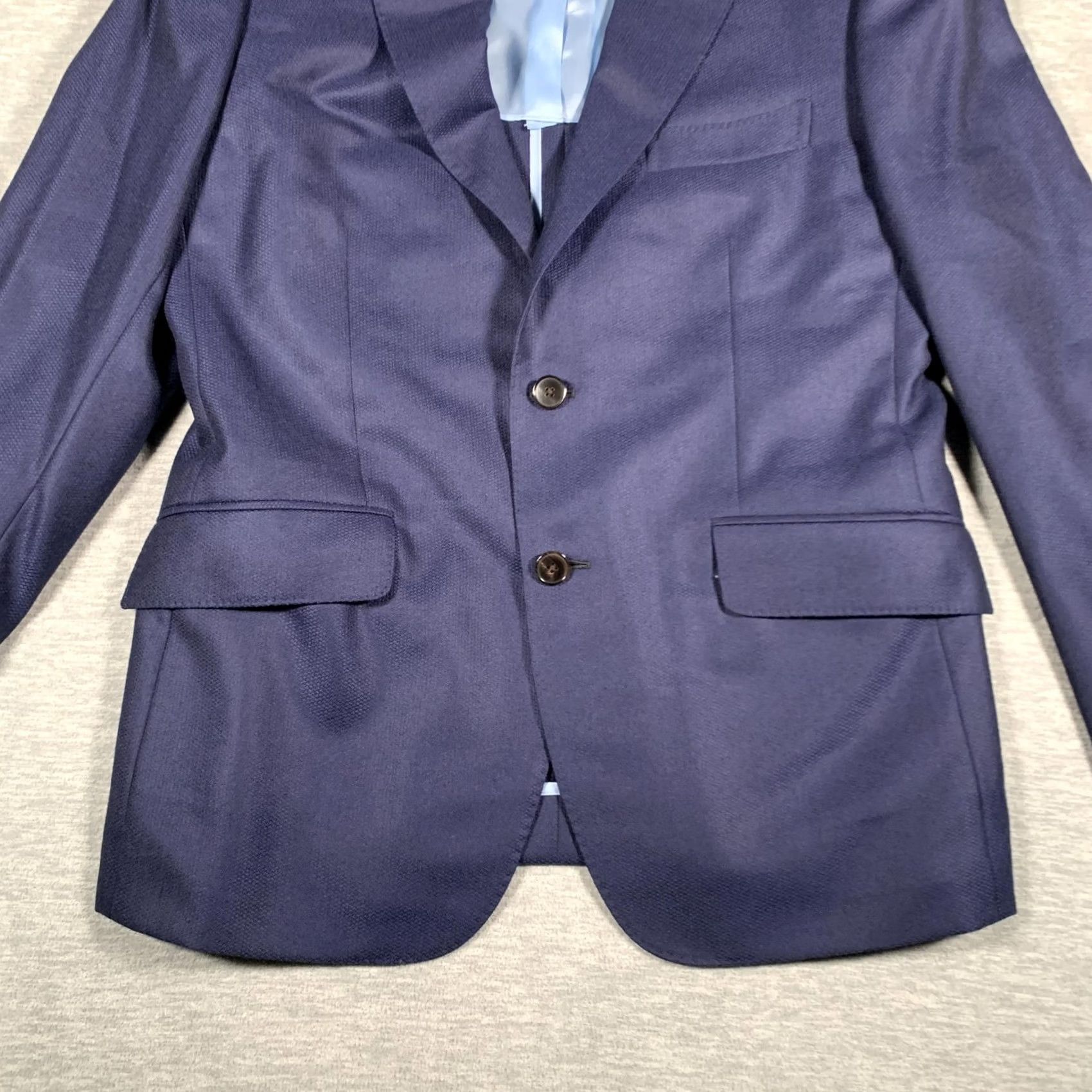 Vintage Dormeuil Amadeus Jacket Blazer Mens Medium Navy Blue Wool Two Button England Size 40R - 3 Thumbnail