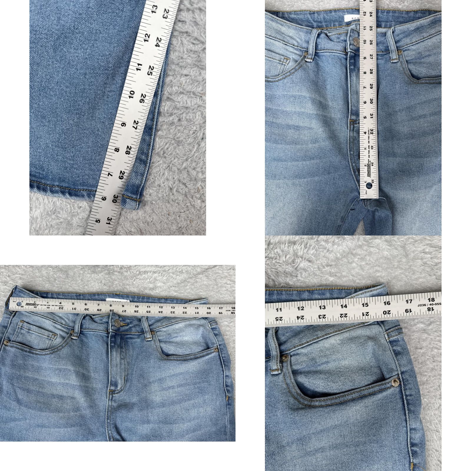 Denime S.O.N.G Jeans Women 32x32 Blue Bootcut Mid Rise Stretch Denim Medium Wash Casual - Regular Womens Jeans Size 24" / US 00 / IT 34 - 8 Thumbnail