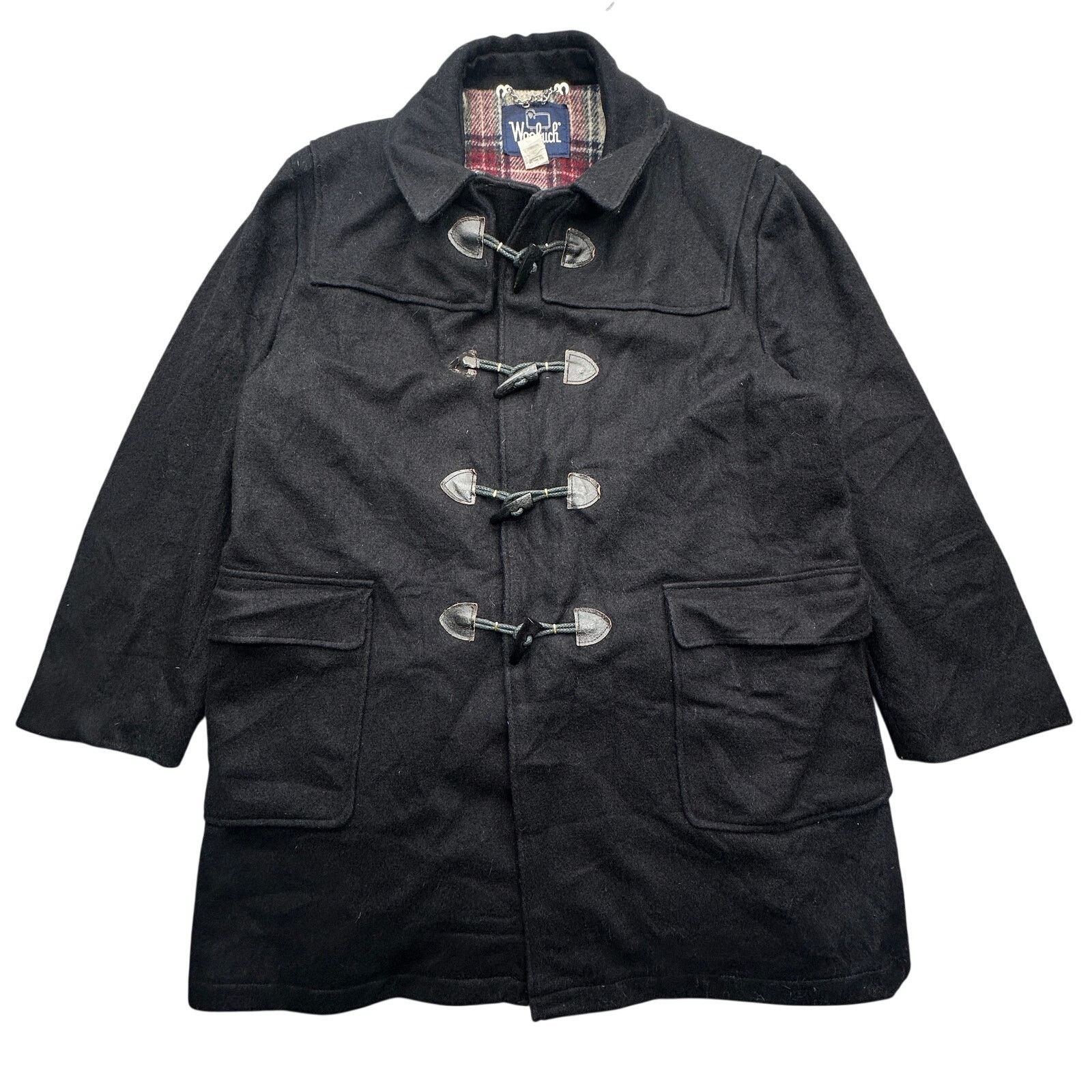 Woolrich Woolen Mills VTG Woolrich Duffle Wool Coat Mens XL 44 Toggles Plaid Lined Size US XL / EU 56 / 4 - 1 Thumbnail