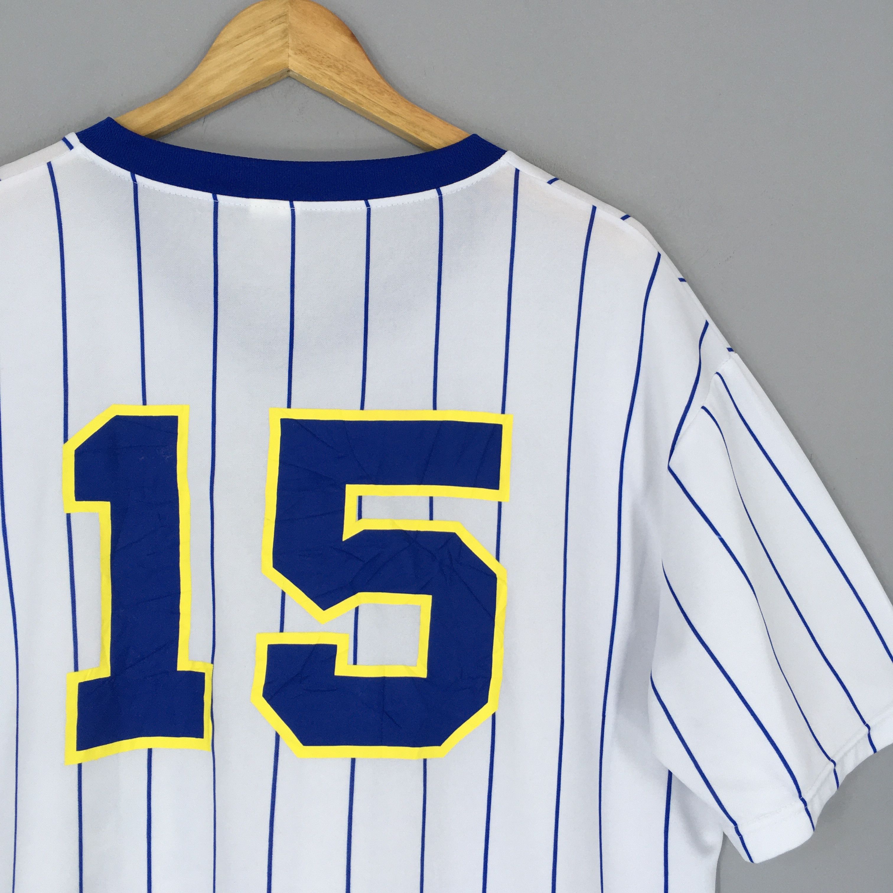 MLB × Majestic Vintage Milwaukee Brewers Baseball Striped Jersey Large Size US L / EU 52-54 / 3 - 7 Thumbnail