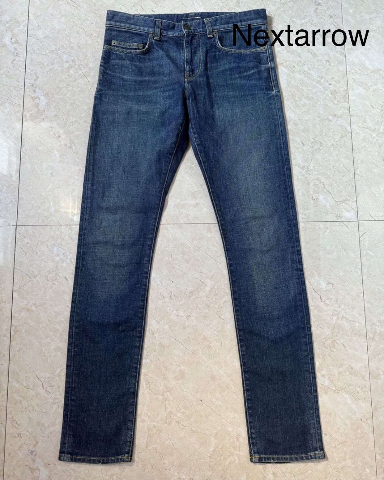Saint Laurent Paris × Yves Saint Laurent Saint laurent slp 14FW Ghost Claw Wave Basic Blue Jeans Size US 30 / EU 46 - 1 Thumbnail