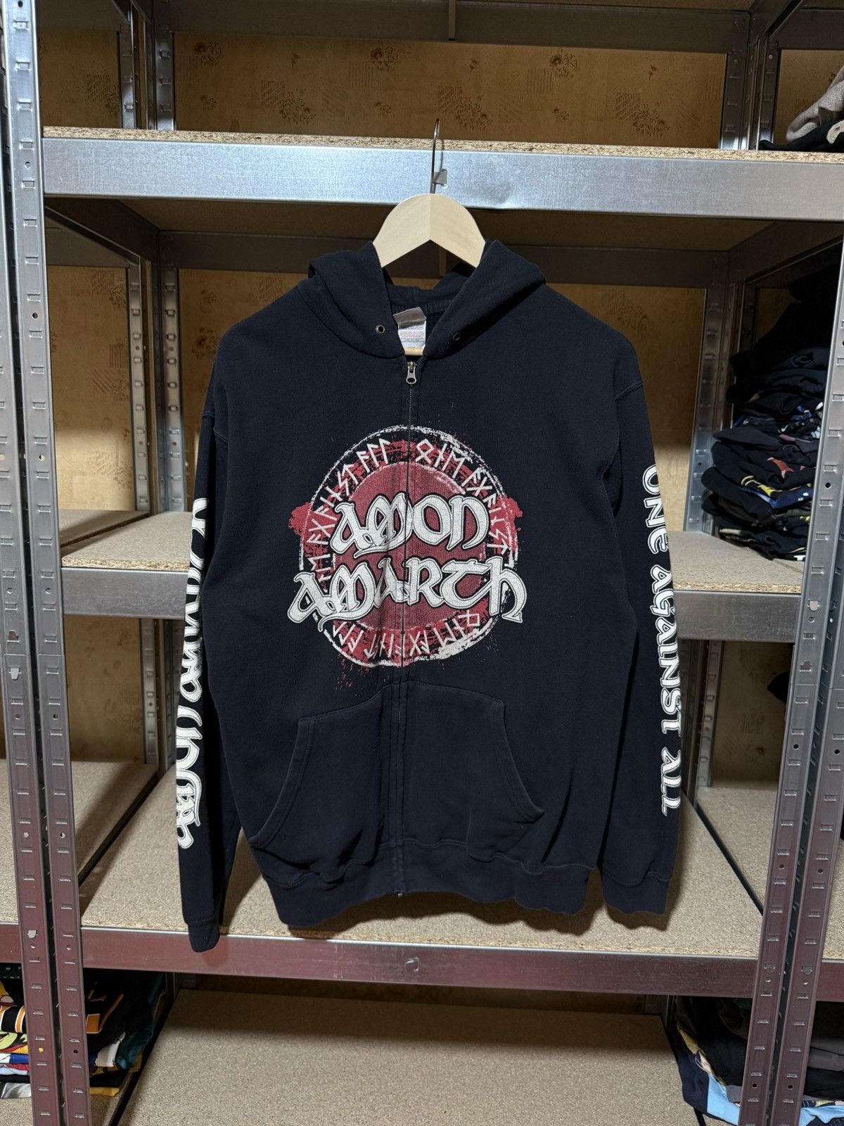 Band Tees × Vintage Vintage 90’s Amon Amarch One Against All Hoodie Y2K Hype Size US L / EU 52-54 / 3 - 1 Thumbnail