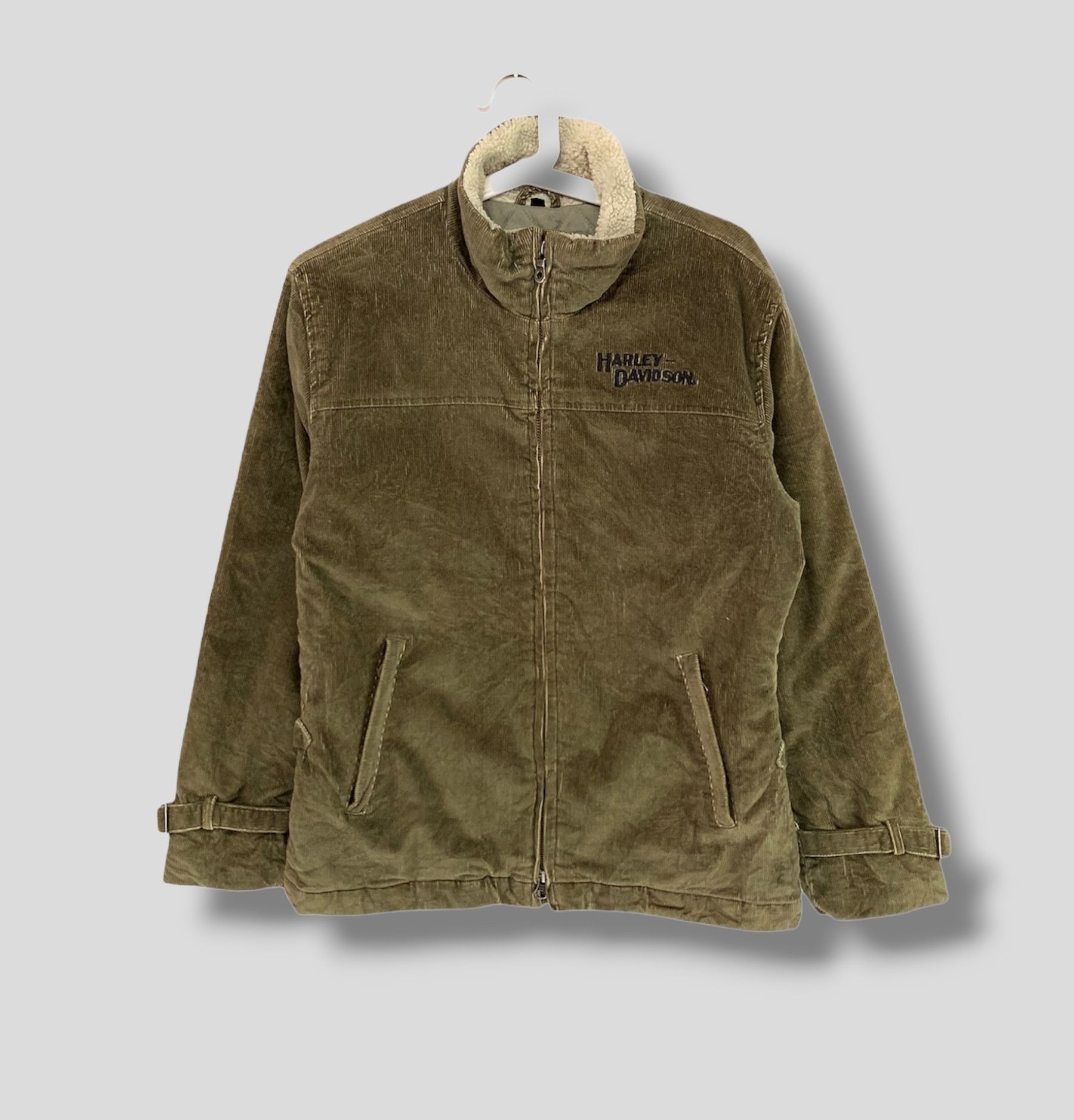 Vintage Harley davidson motorcycles logo corduroy jacket