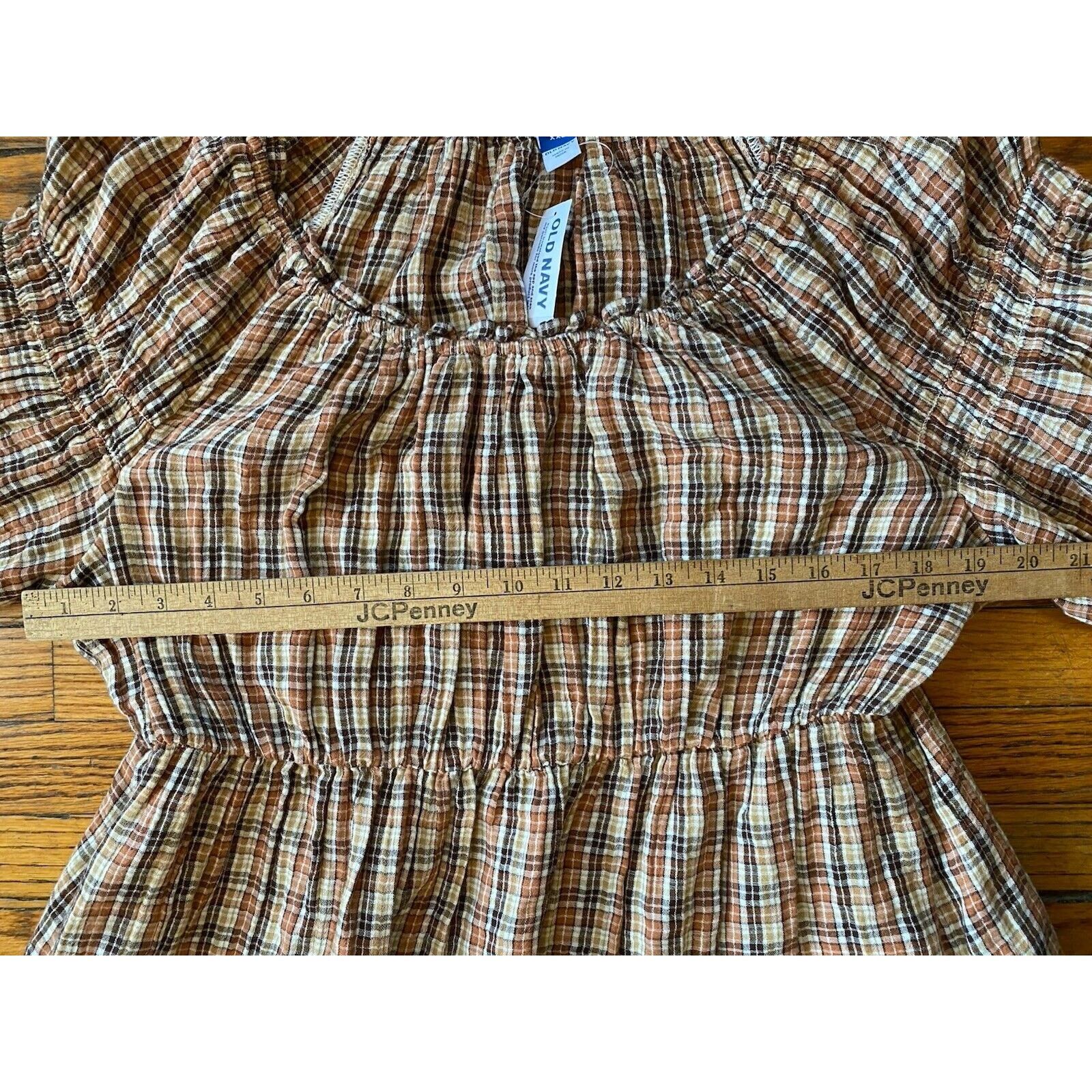 Old Navy NWT Old Navy Top Women’s Shirt XXL Brown Plaid Blouse $40 Size XXL / US 16-18 / IT 52-54 - 4 Thumbnail