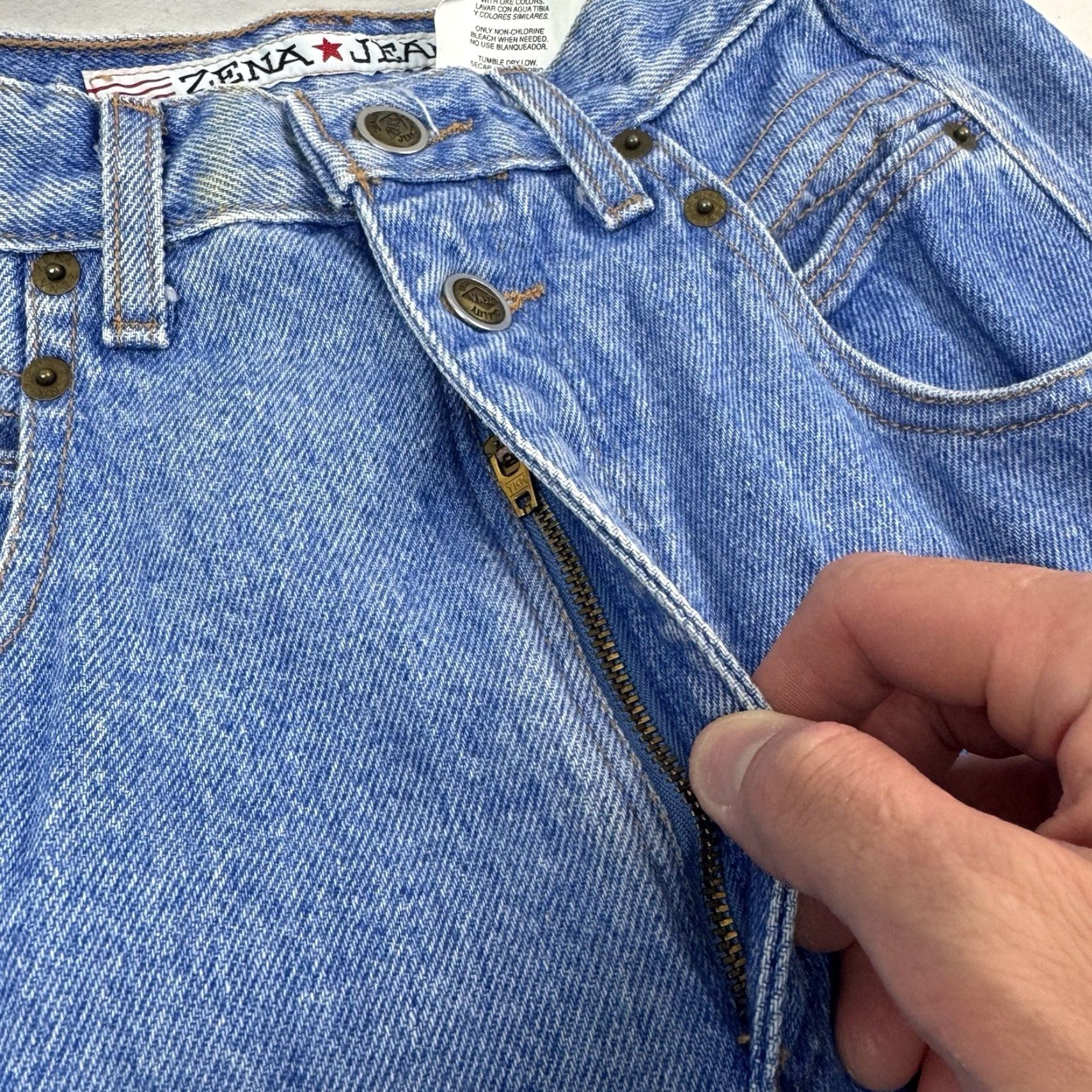 Vintage VINTAGE ZENA Jeans Womens 8 High Rise Mom Blue Hipster 1980s 90s Vintage Style Womens Jeans Size 30" / US 8 / IT 44 - 4 Thumbnail
