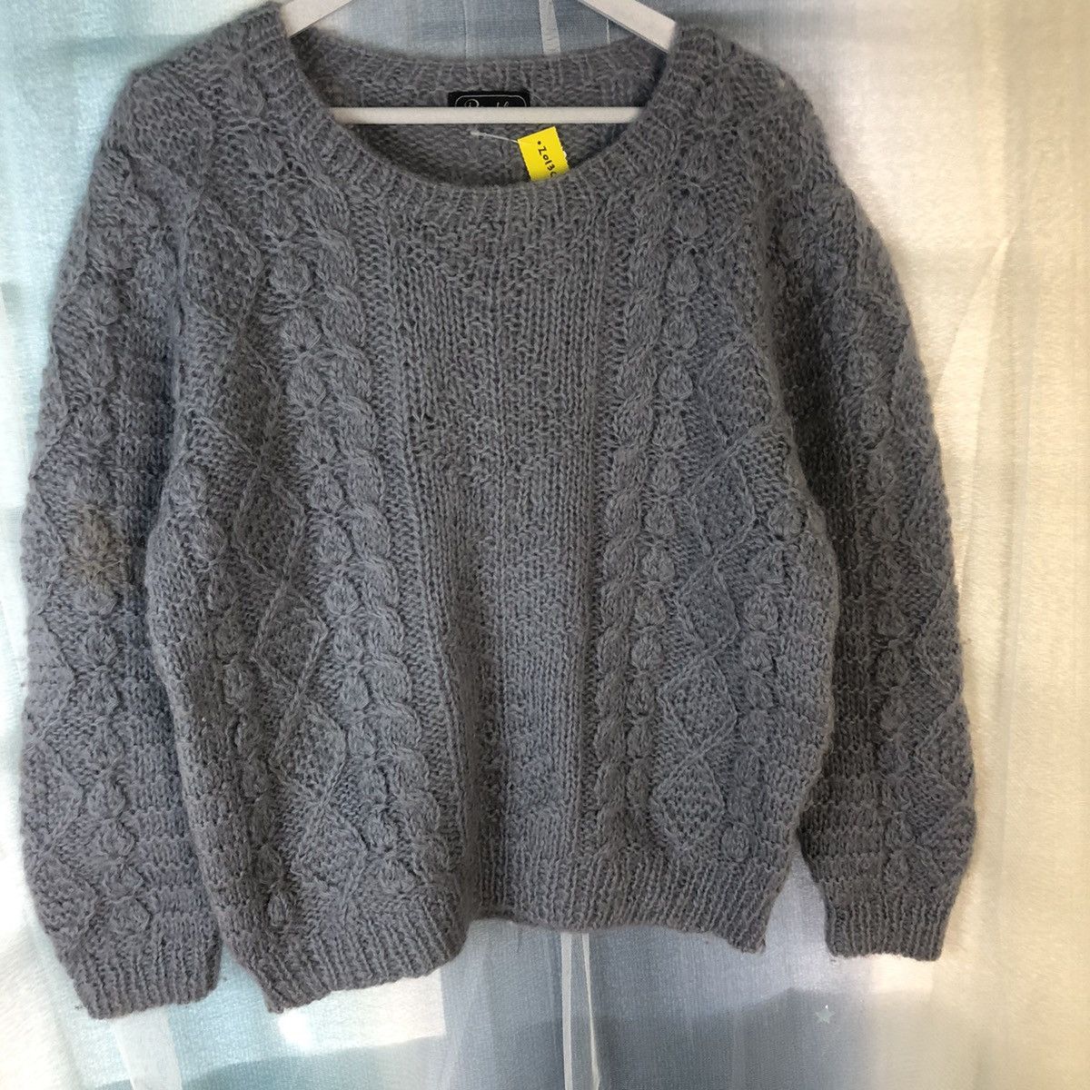 Aran Isles Knitwear Perendale Grey Shag Shaggy Fur Mohair Knitwear #7407 Size US S / EU 44-46 / 1 - 3 Thumbnail