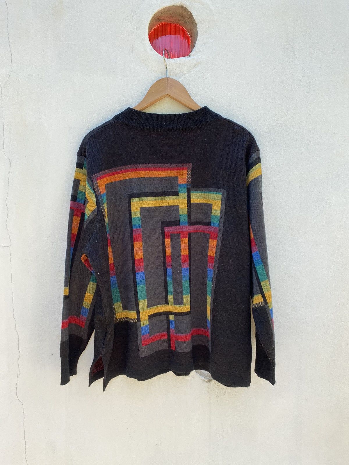 Designer × Vintage FINANCIER Black Knitted Cardigan Size L / US 10 / IT 46 - 2 Thumbnail