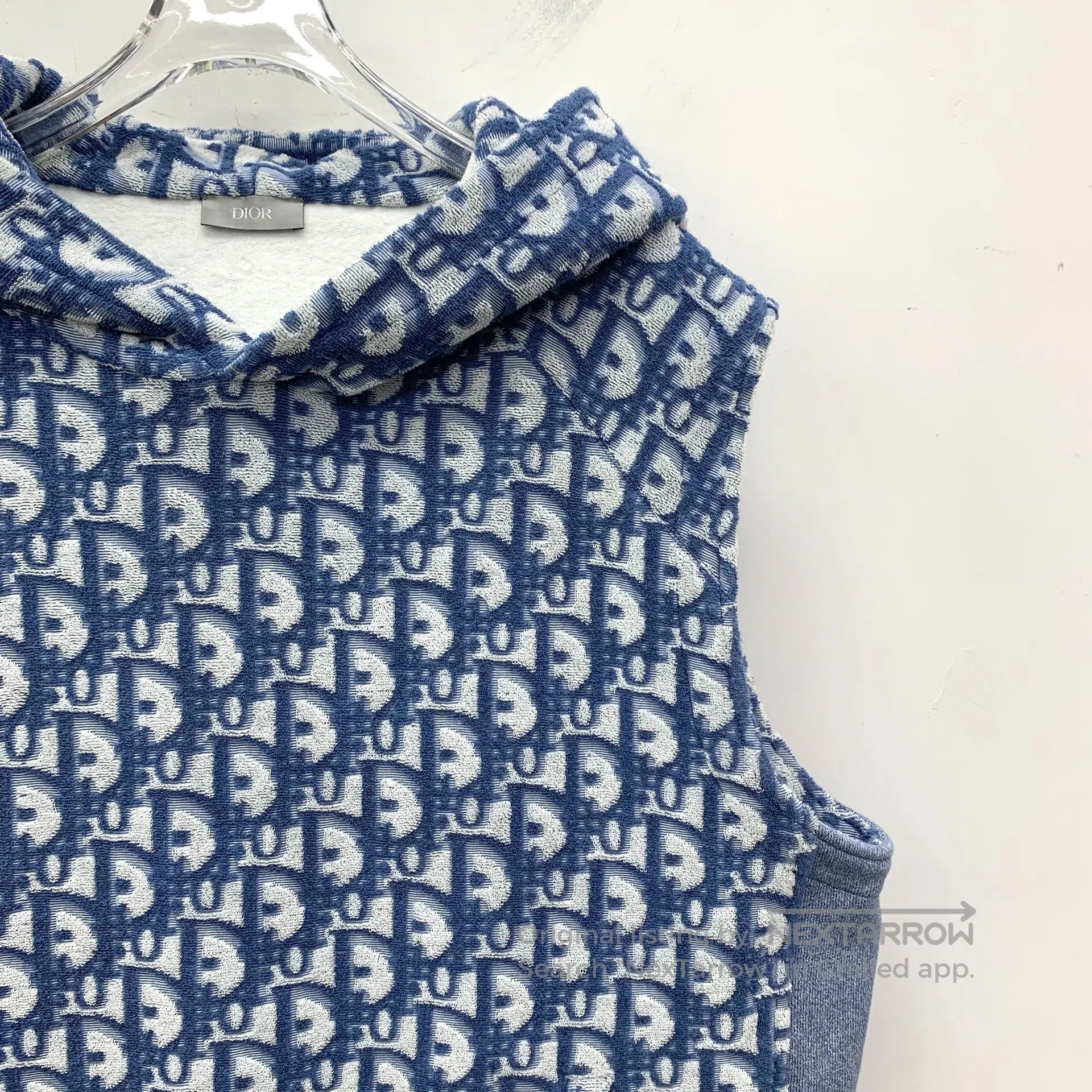 Dior Dior Blue Logo Jacquard Full Print Cotton Hooded Sleeveles Size XL / US 12-14 / IT 48-50 - 3 Thumbnail