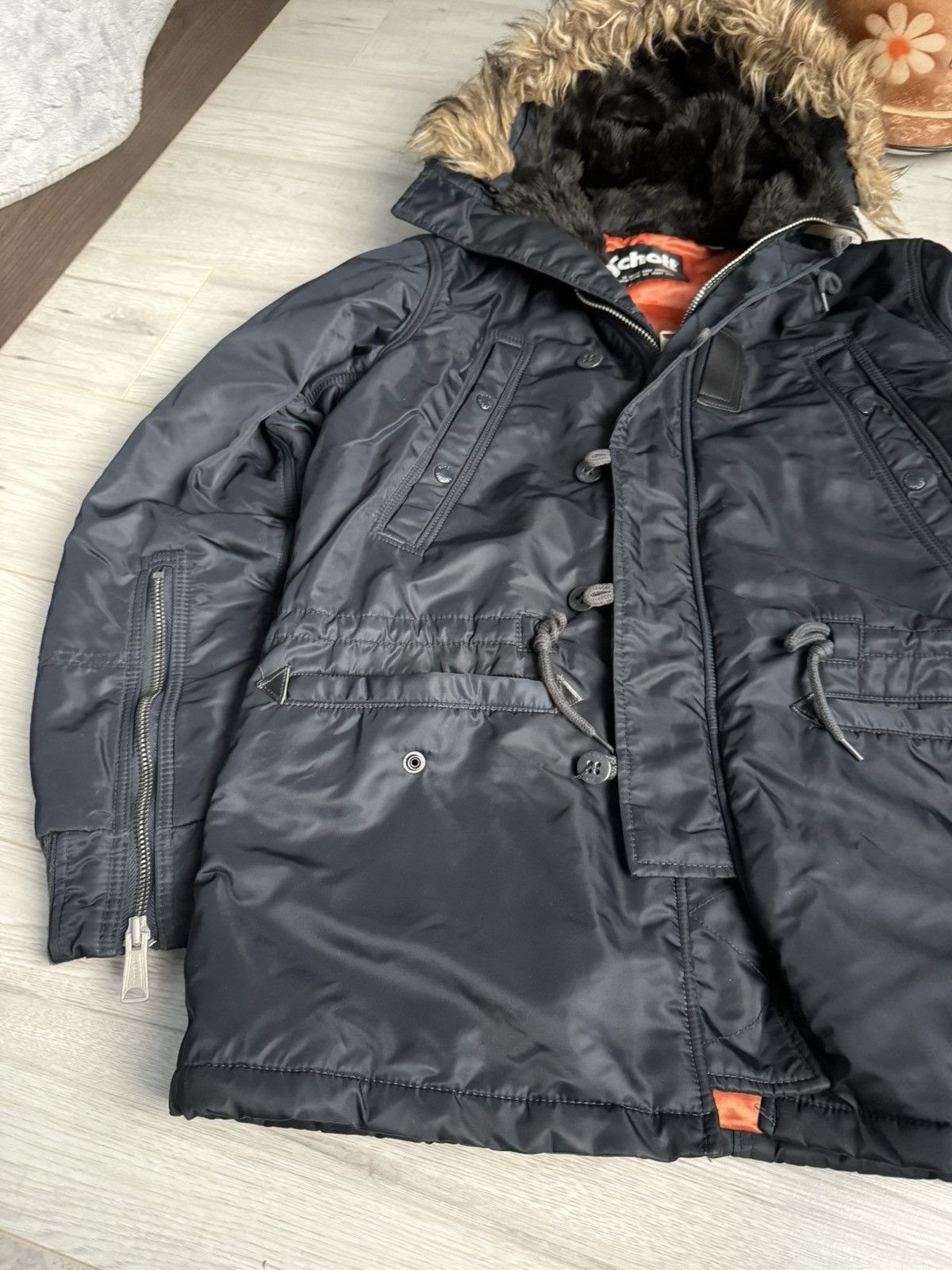 Alpha Industries × Schott Vintage Schott military parka jacket bomber Size US XL / EU 56 / 4 - 3 Thumbnail