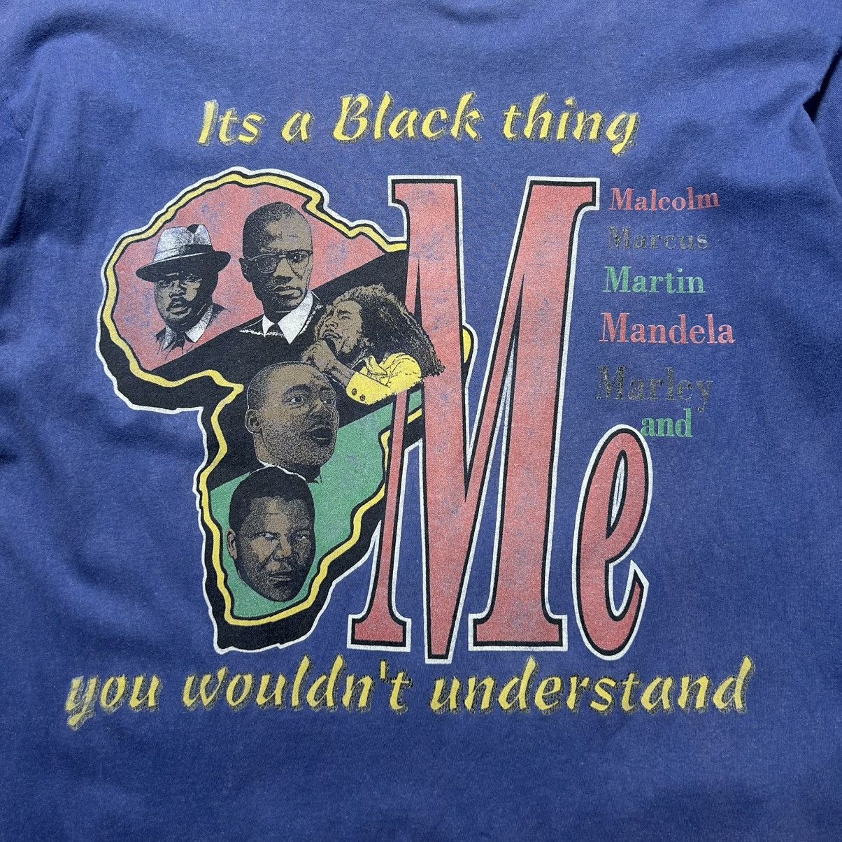 Vintage Vintage 90s Black History Malcolm Graphic T-Shirt Size US L / EU 52-54 / 3 - 3 Thumbnail