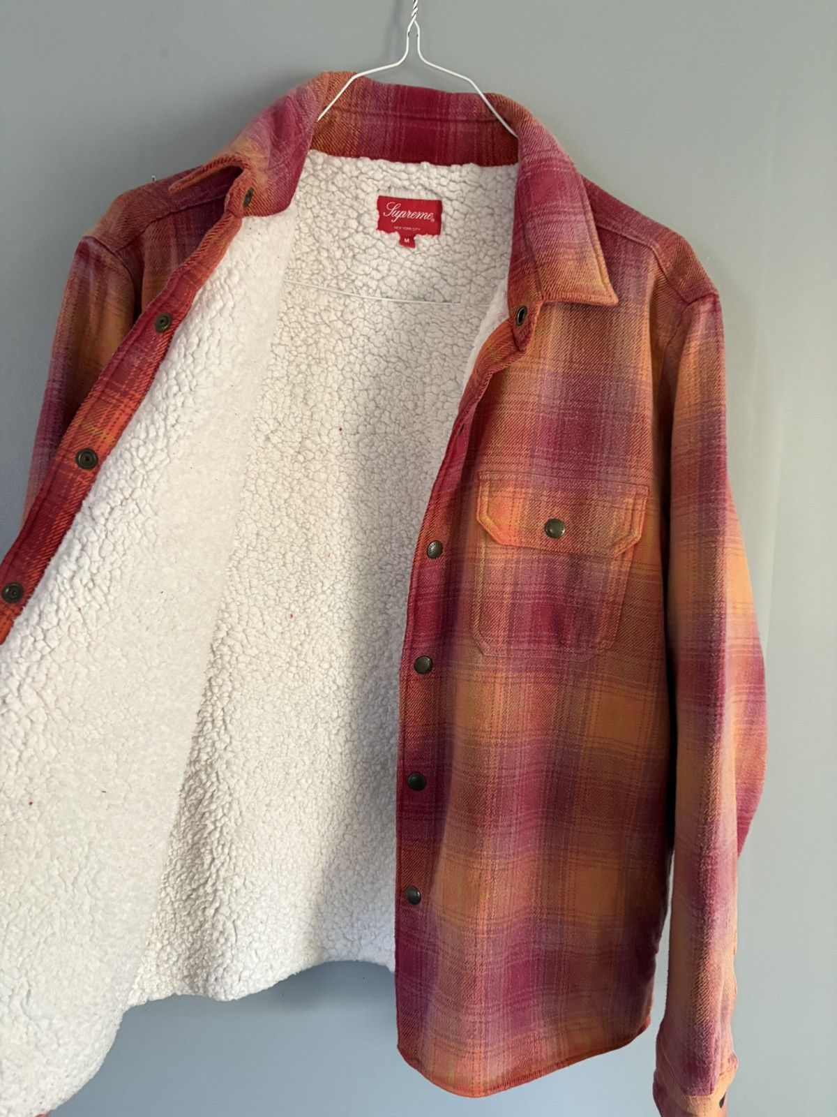 Supreme Supreme Shearling Lined Flannel Shirt Jacket FW22 Plaid Size US M / EU 48-50 / 2 - 3 Thumbnail