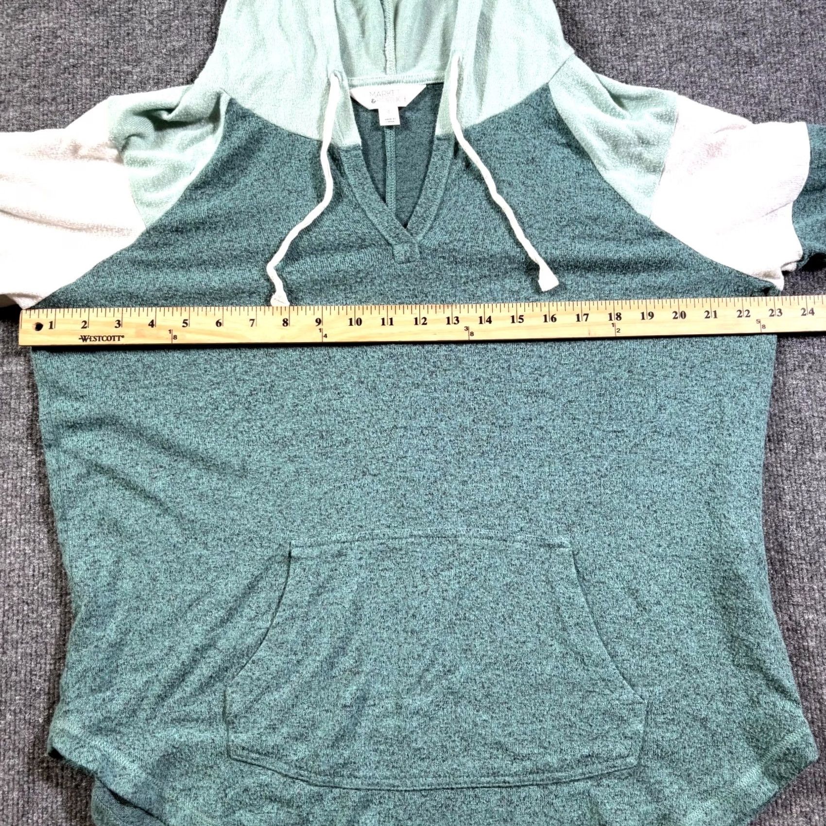 Market Market & Spruce Hoodie Women's L Green Rayon Performance Sports Athletic Stretch Hoodie Size L / US 10 / IT 46 - 6 Thumbnail