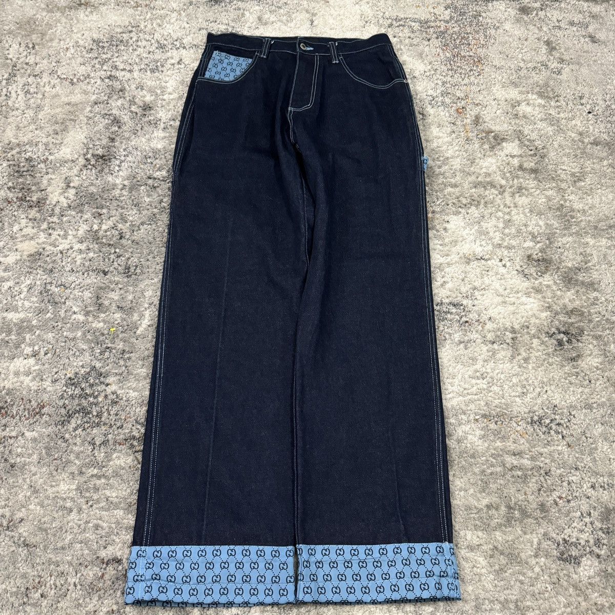 Vintage Y2K GODBODY monogram baggy wide leg jeans