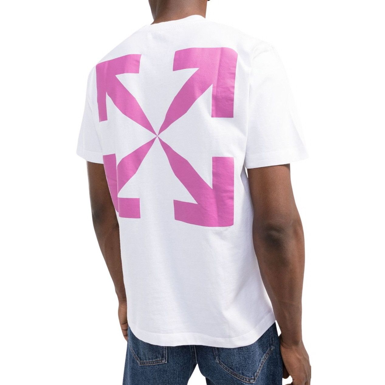 Off-White White and Fuchsia 90's DJ Arrows T-Shirt Size US XL / EU 56 / 4 - 2 Thumbnail