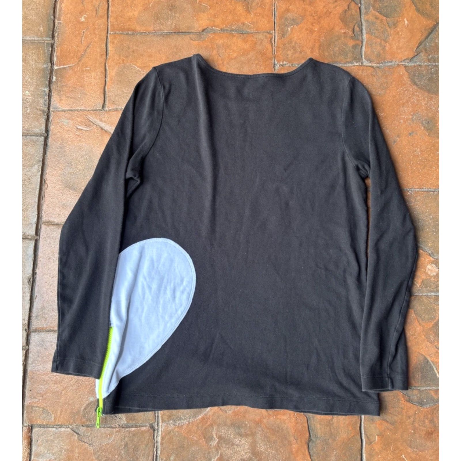 Vintage Lisa Todd Shirt Women's Medium Black Heart Side Zip Long Sleeve Top Size M / US 6-8 / IT 42-44 - 3 Thumbnail