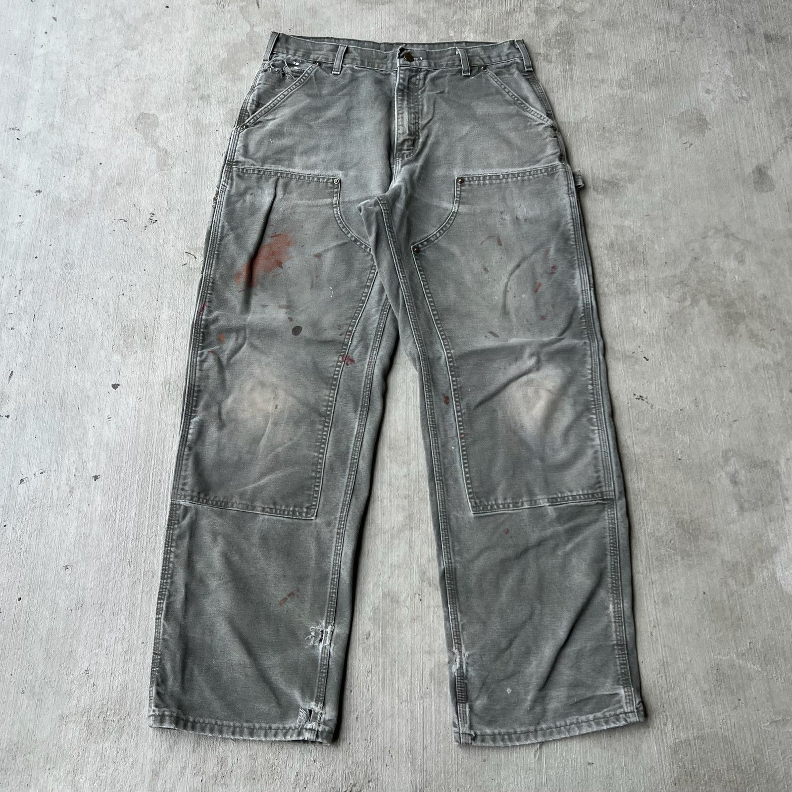 Carhartt × Vintage Carhartt MOS green double knee work wear carpenter pants Size US 32 / EU 48 - 1 Thumbnail