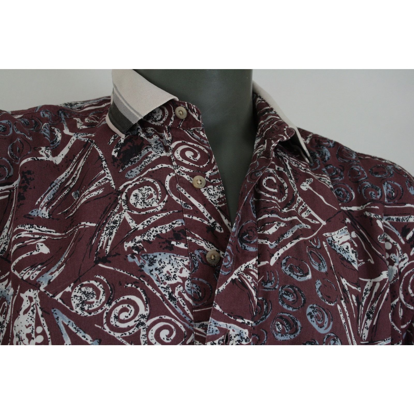 Greg Norman × Vintage Vintage Greg Norman Abstract Print 1/2 Button Golf Polo Size US XL / EU 56 / 4 - 3 Thumbnail